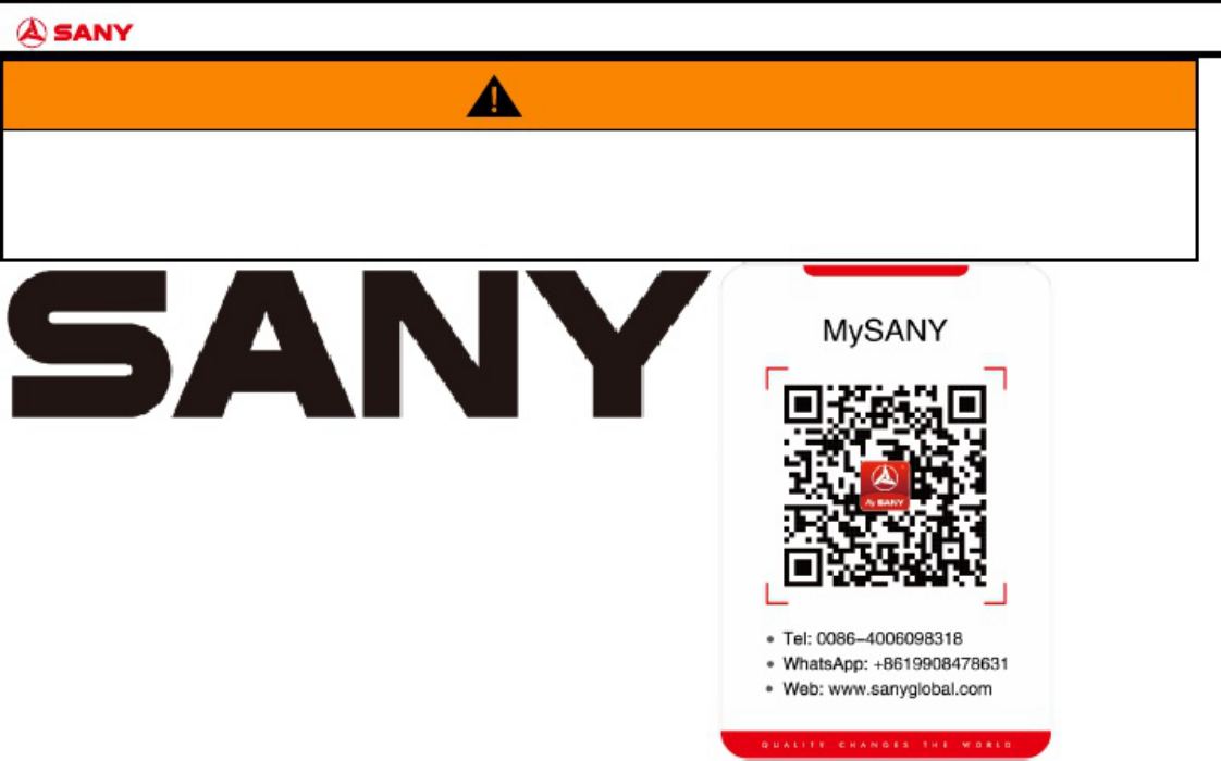 PDF page 2 of Sany Heavy Crawler Crane Diagnostic Technical Manual [PDF]