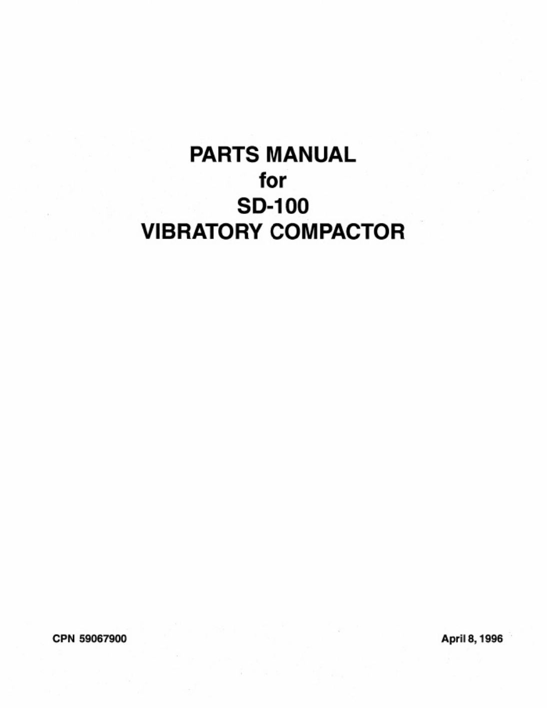 Cummins Ingersoll Rand SD100 Propac Parts Catalog [PDF] sample cover