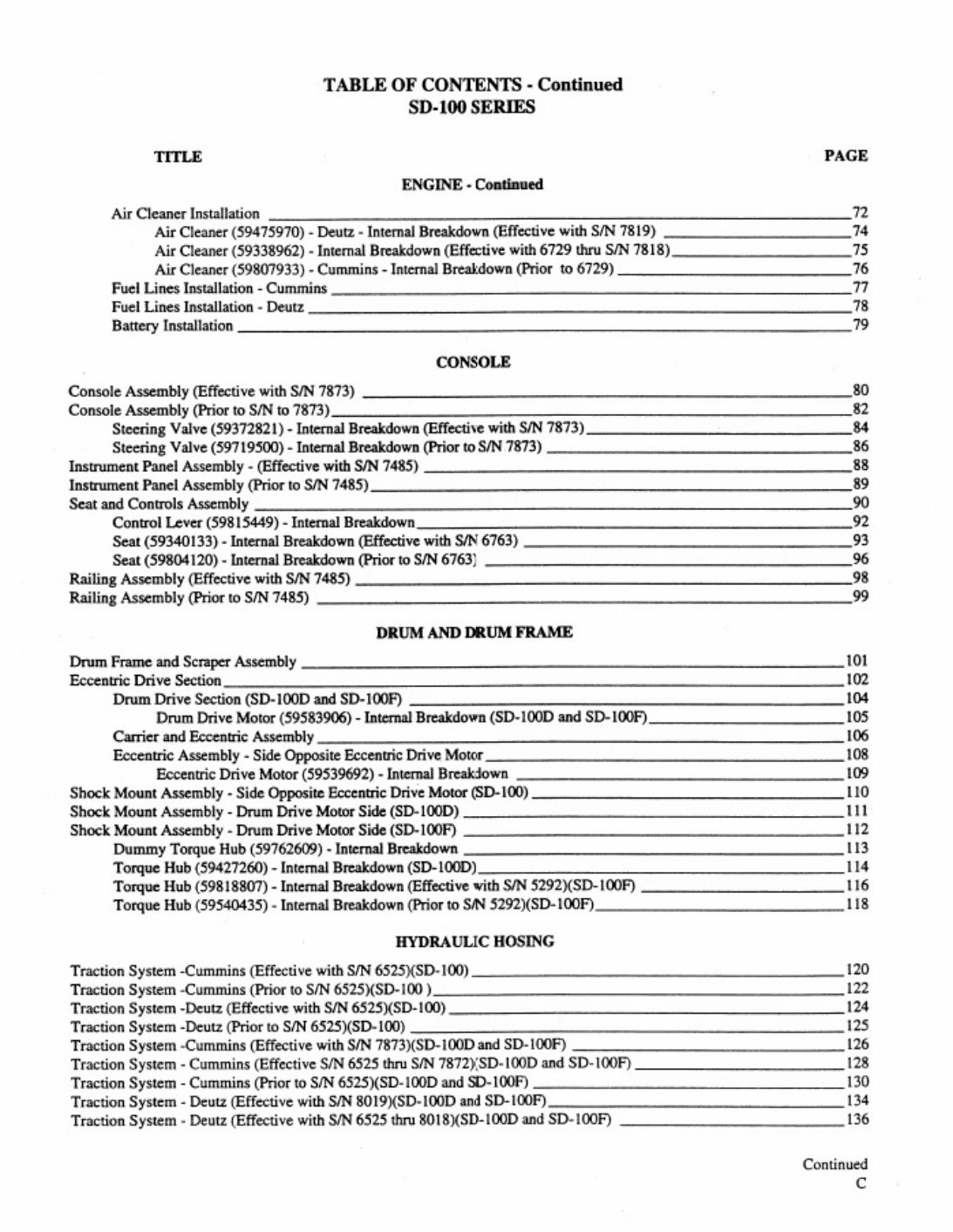 PDF page 5 of Cummins Ingersoll Rand SD100 Propac Parts Catalog [PDF]