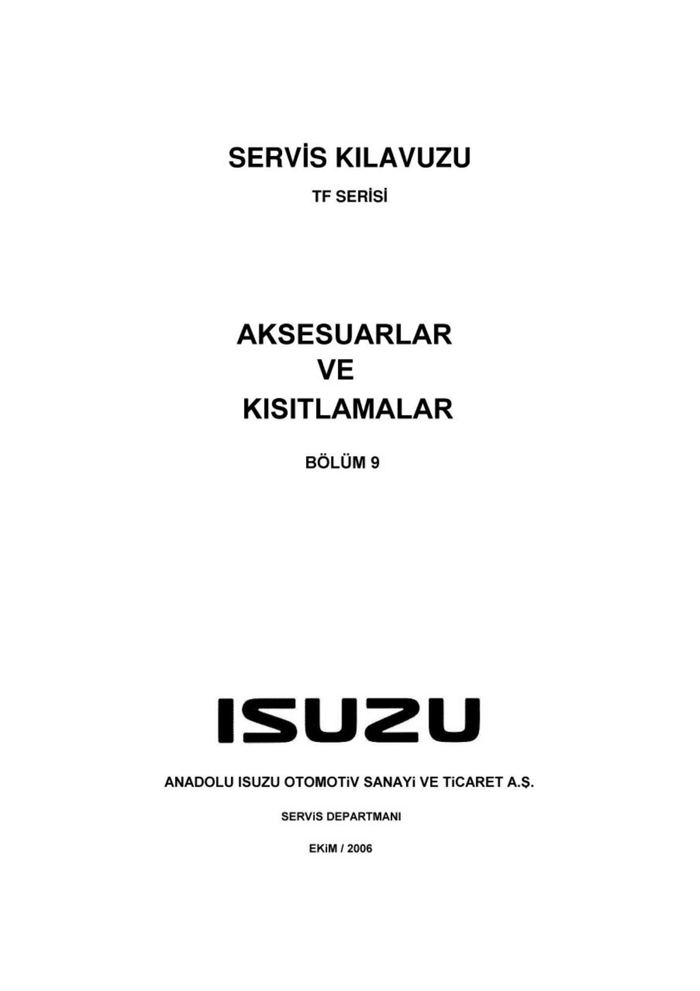 Isuzu Dmax Workshop Service Manual [PDF] sample cover