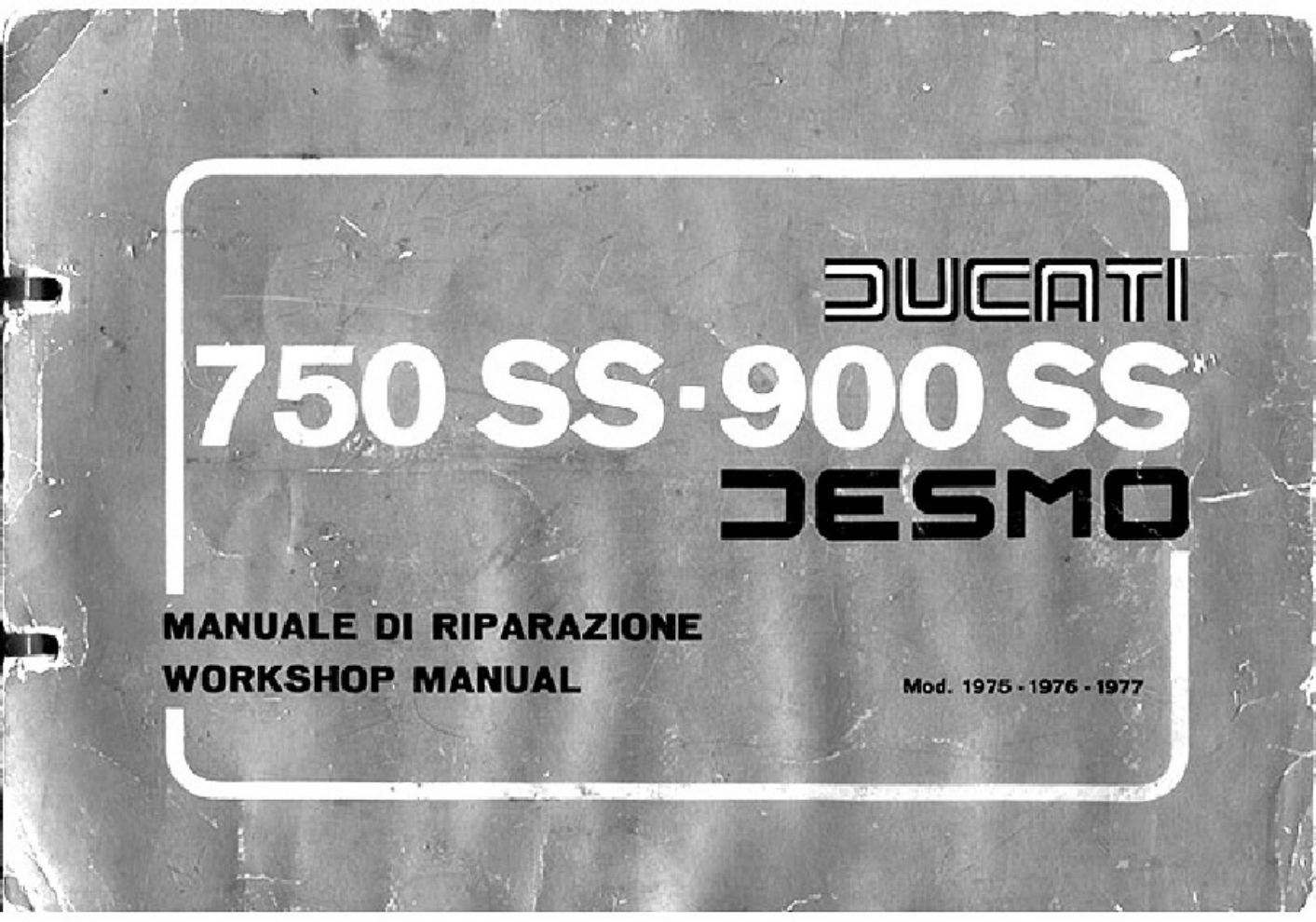 Ducati 1975-77 750-900SS Workshop Service Manual [PDF] sample cover