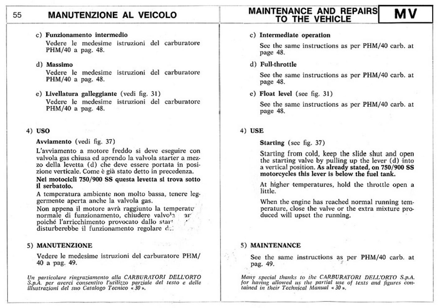 PDF page 53 of Ducati 1975-77 750-900SS Workshop Service Manual [PDF]
