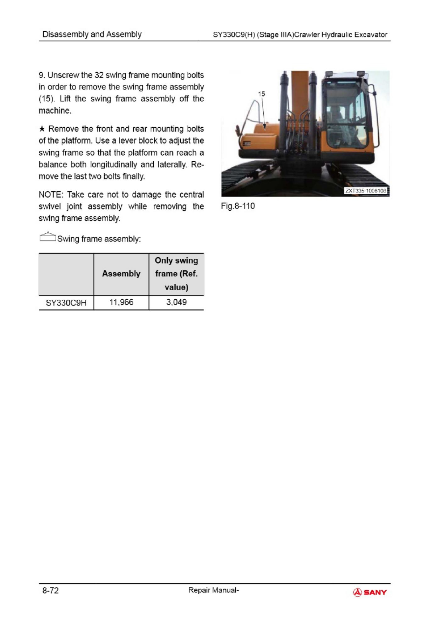 PDF page 668 of Sany Heavy 330 Sany Technical Manual [PDF]