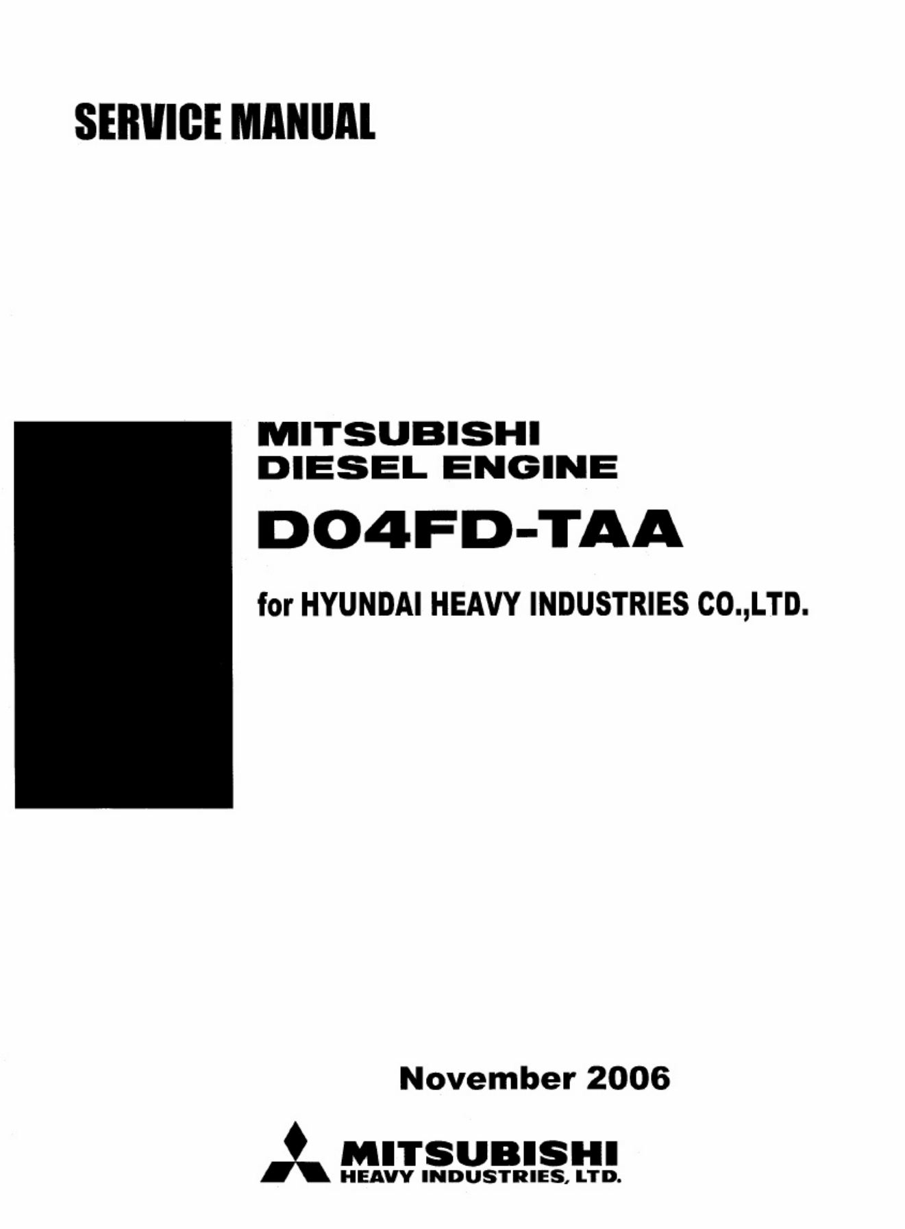 Hyundai CE Hyundai Engine Workshop Service Manual [PDF] sample cover