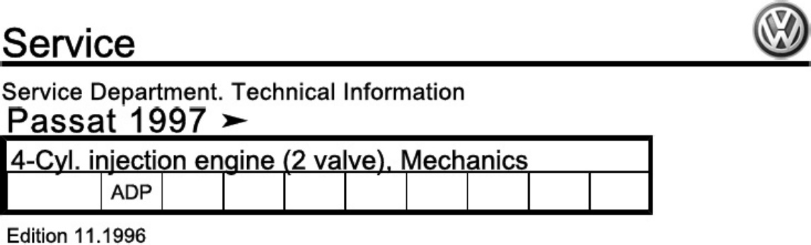 Technical Document 1997 Passat 4-Cyl Engine Technical Manual [PDF] cover