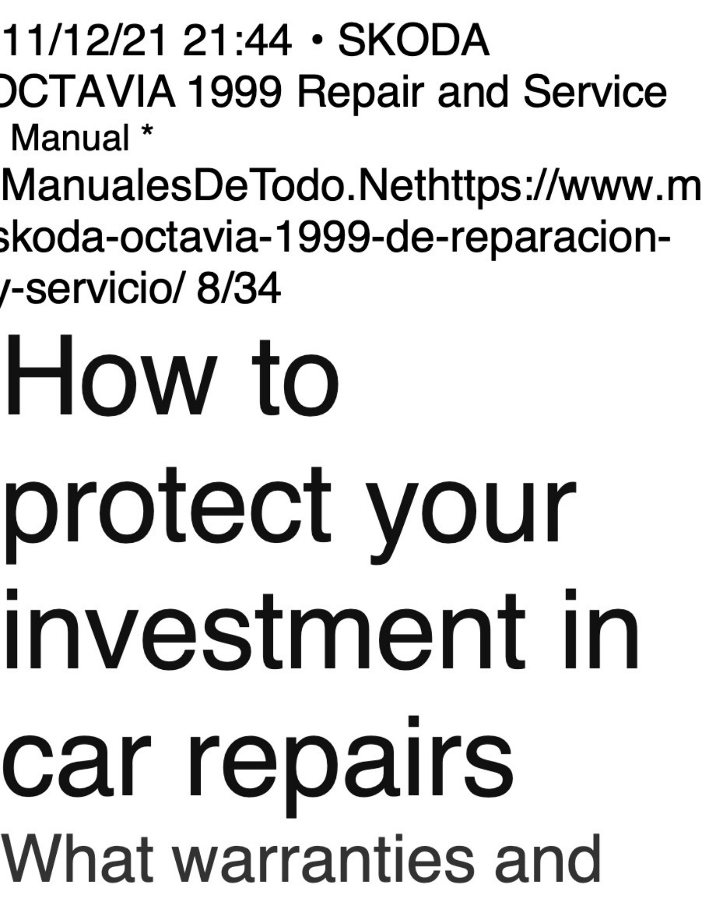 Sample 5 of Technical Document 1999 Skoda Octavia Workshop Service Manual [PDF]