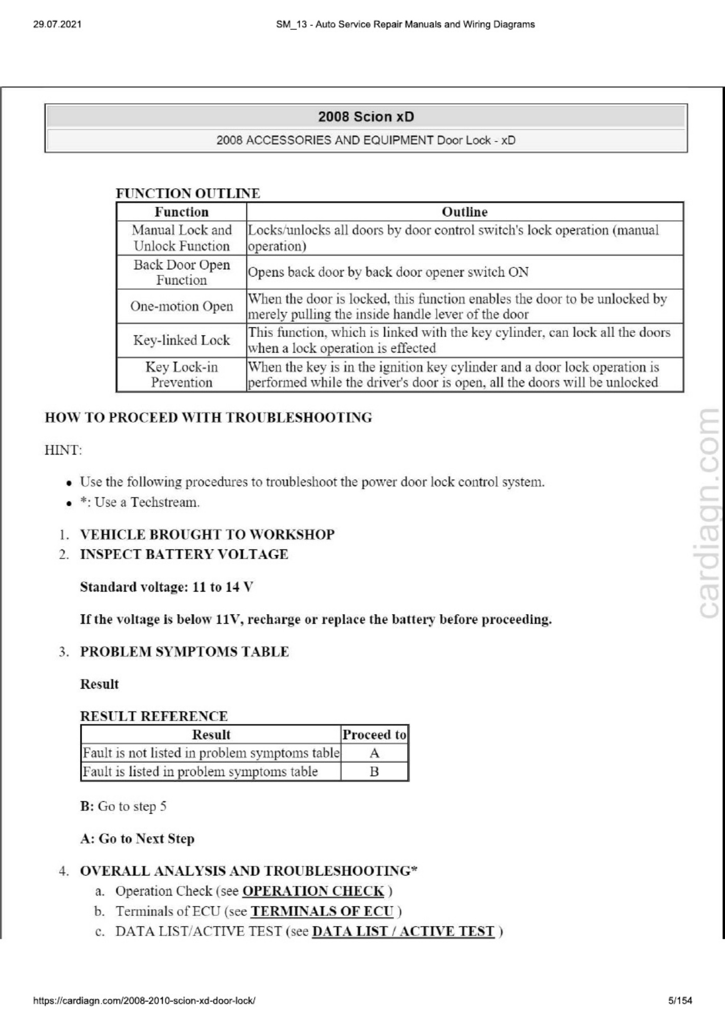 Sample 2 of Technical Document 2008-2010 Door Lock Technical Manual [PDF]