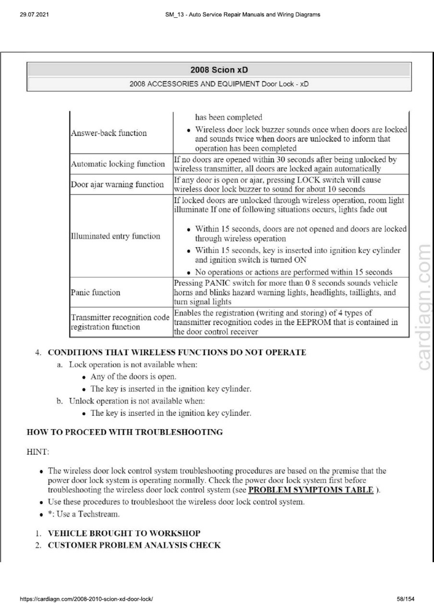 Sample 6 of Technical Document 2008-2010 Door Lock Technical Manual [PDF]