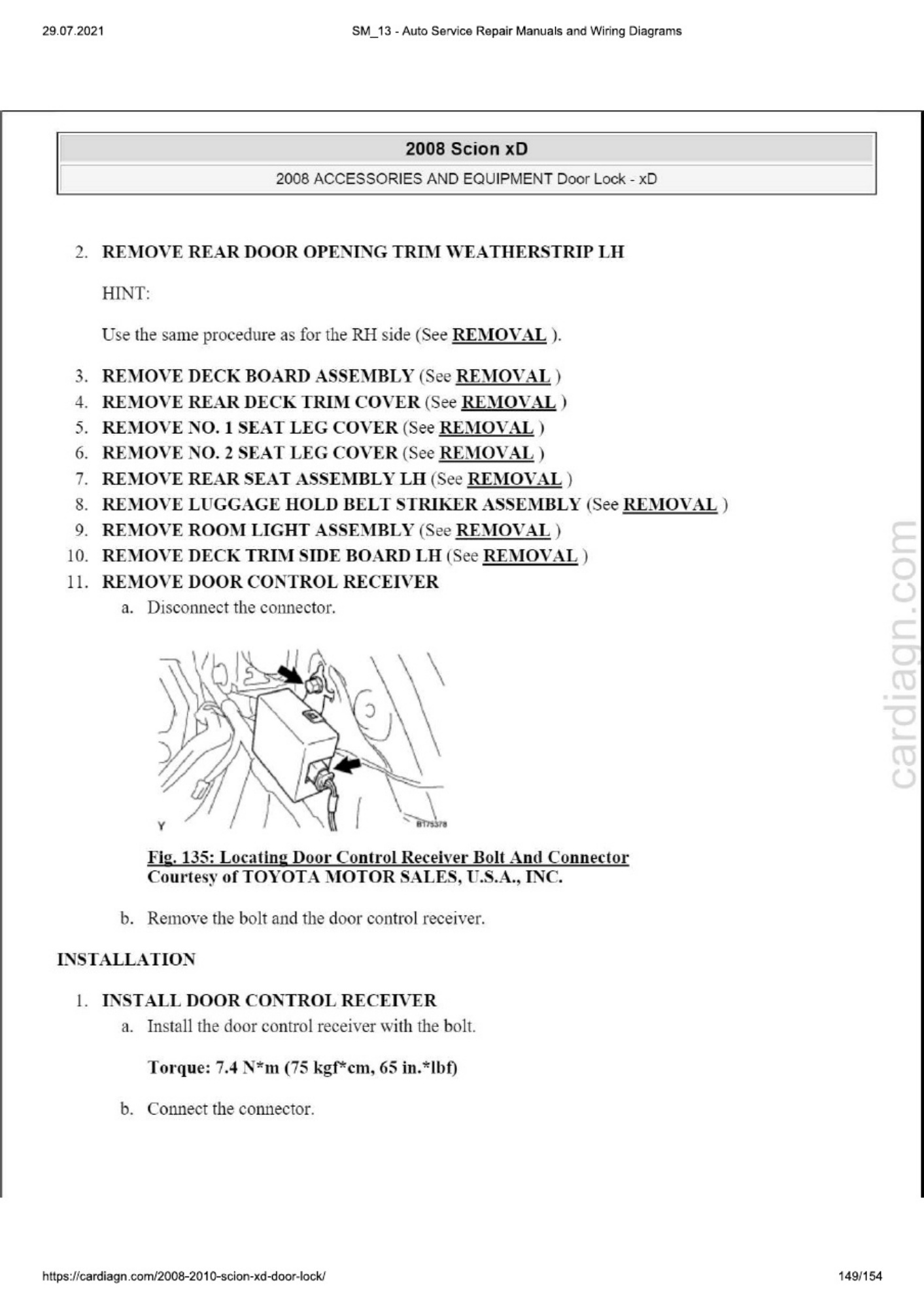 Sample 8 of Technical Document 2008-2010 Door Lock Technical Manual [PDF]