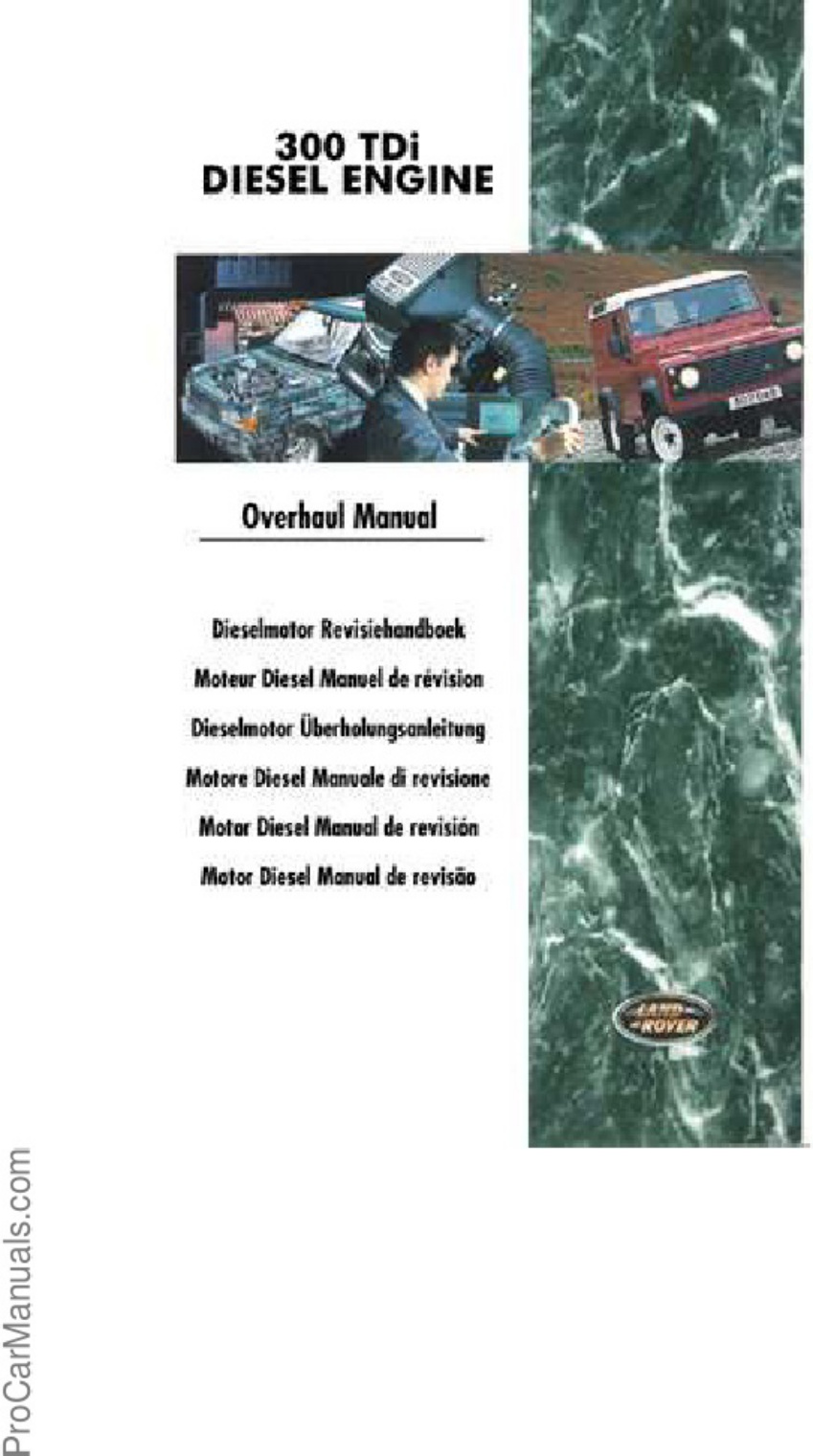 Technical Document 300 TDi Engine Overhaul Technical Manual [PDF] cover