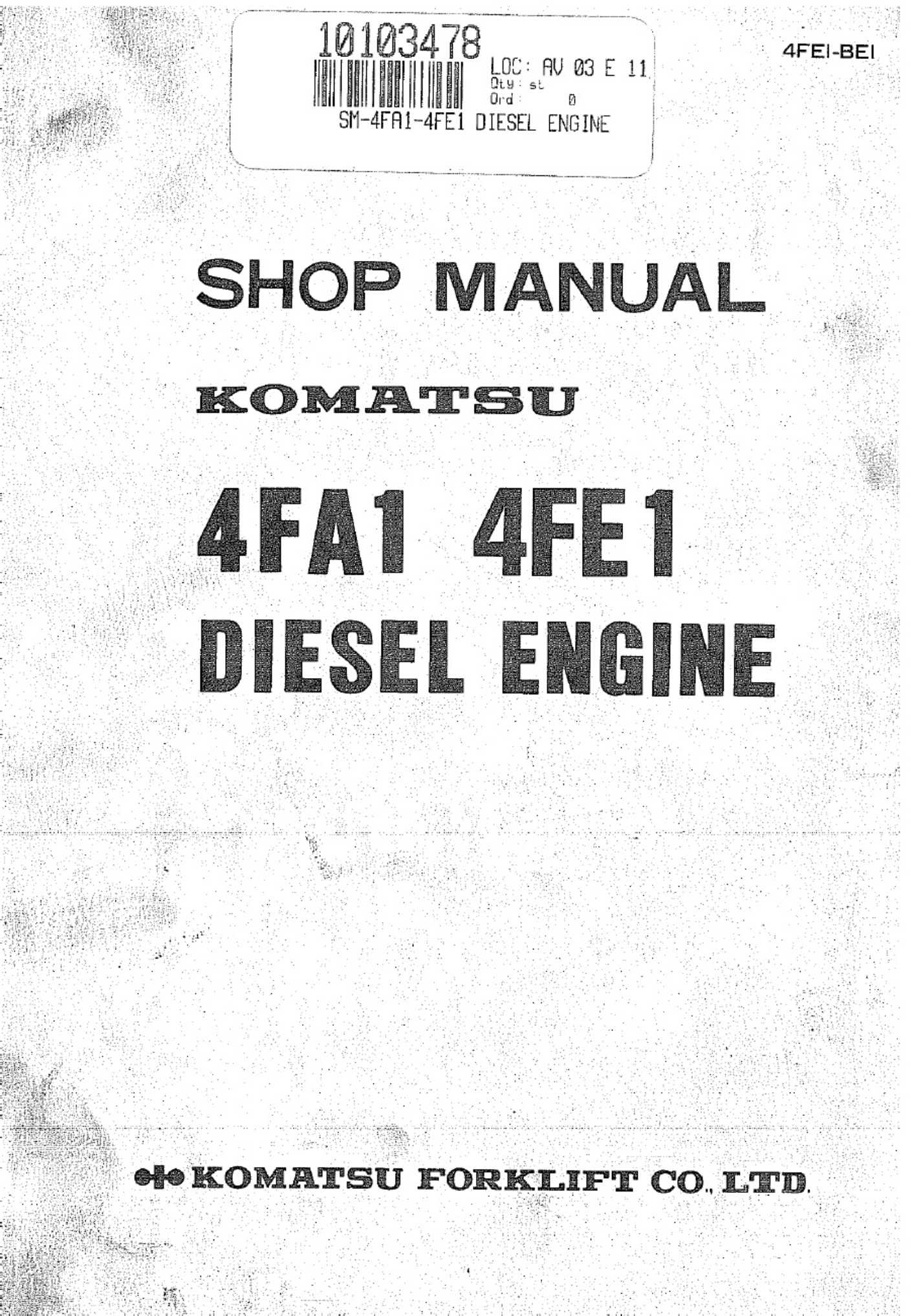 Technical Document 4fa1 4fe1 Diesel Engine Technical Manual [PDF] cover