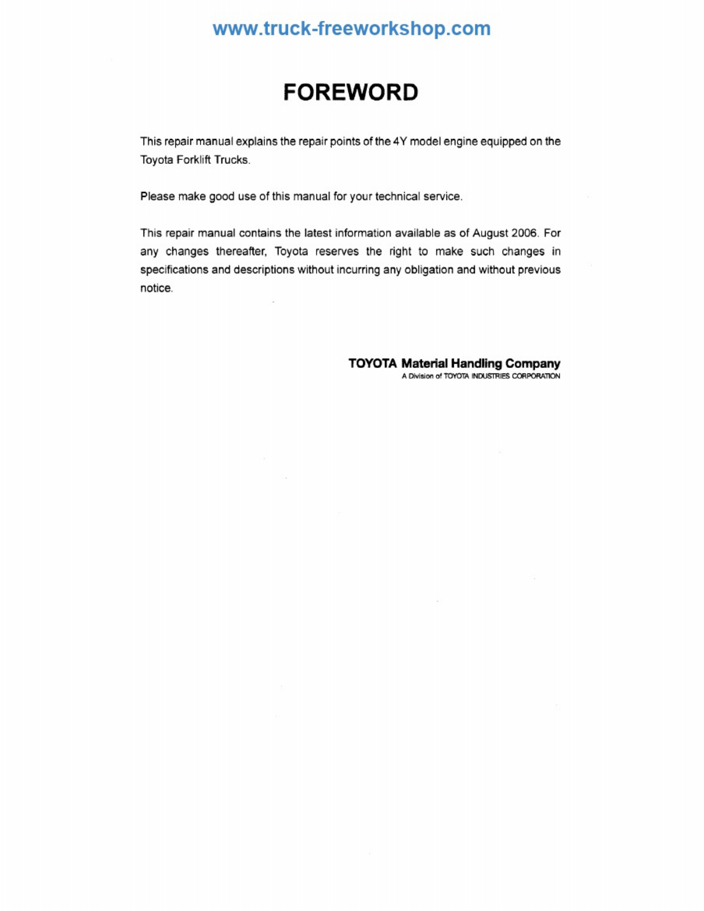 Technical Document 4Y Engine Inspection and Adjustment Technical Manual [PDF] cover