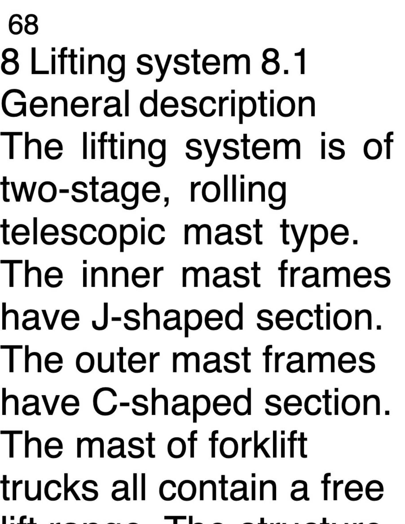 Sample 8 of Technical Document 5-10 Ton Forklift Operation Operation & Maintenance Manual (OMM) [PDF]