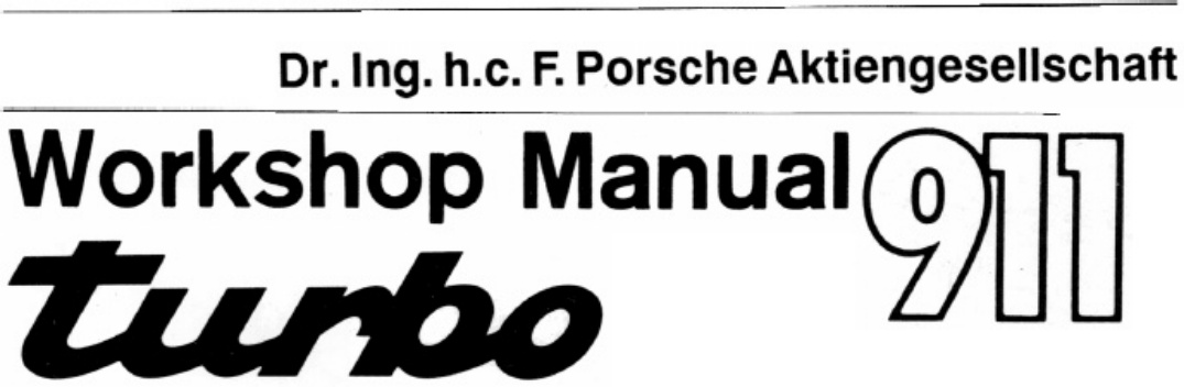 Technical Document 911 Turbo Workshop Service Manual [PDF] cover
