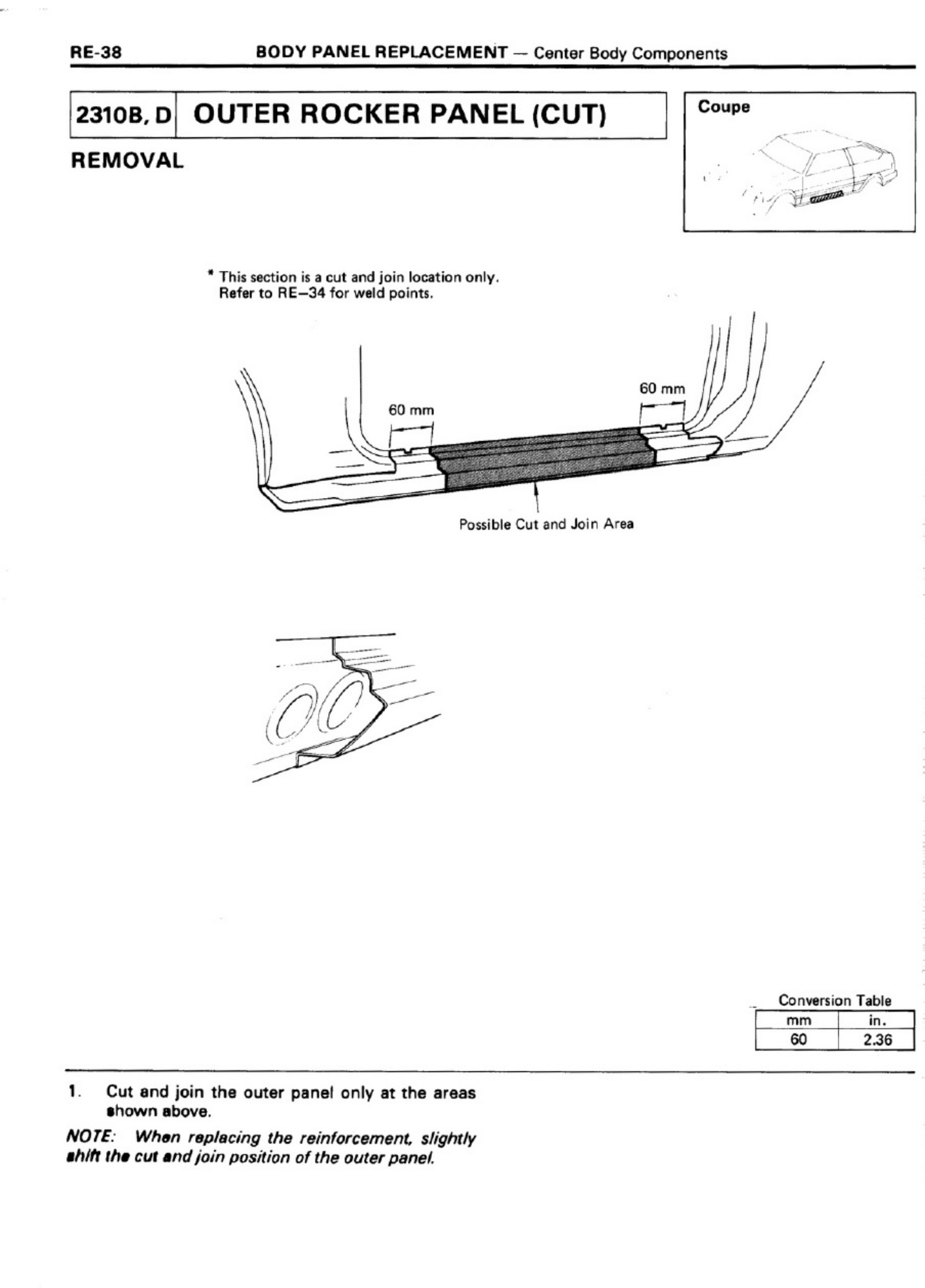 Sample 4 of Technical Document AE80 AE82 AE86 Collision Damage Workshop Service Manual [PDF]
