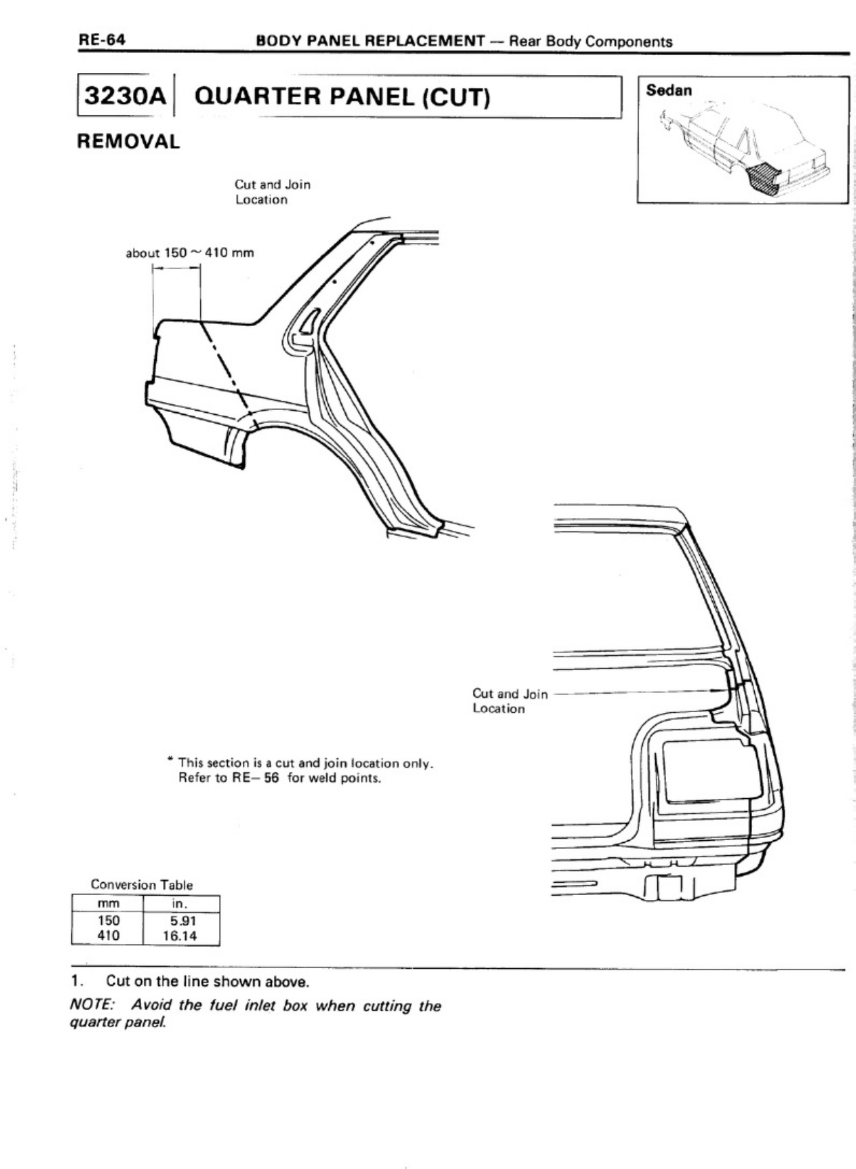 Sample 6 of Technical Document AE80 AE82 AE86 Collision Damage Workshop Service Manual [PDF]