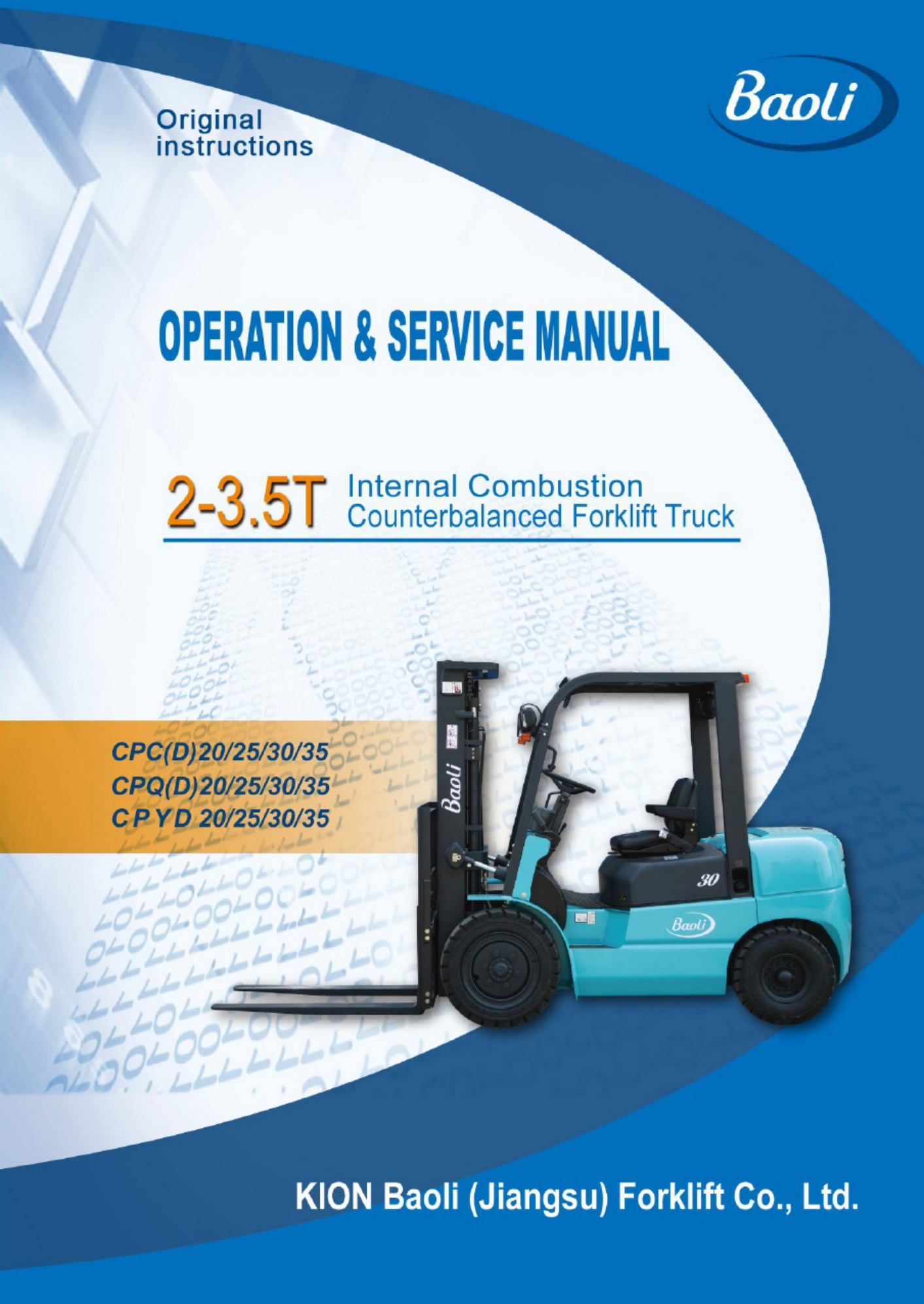 Sample 2 of Technical Document Baoli CPCD30 Forklift Technical Manual [PDF]