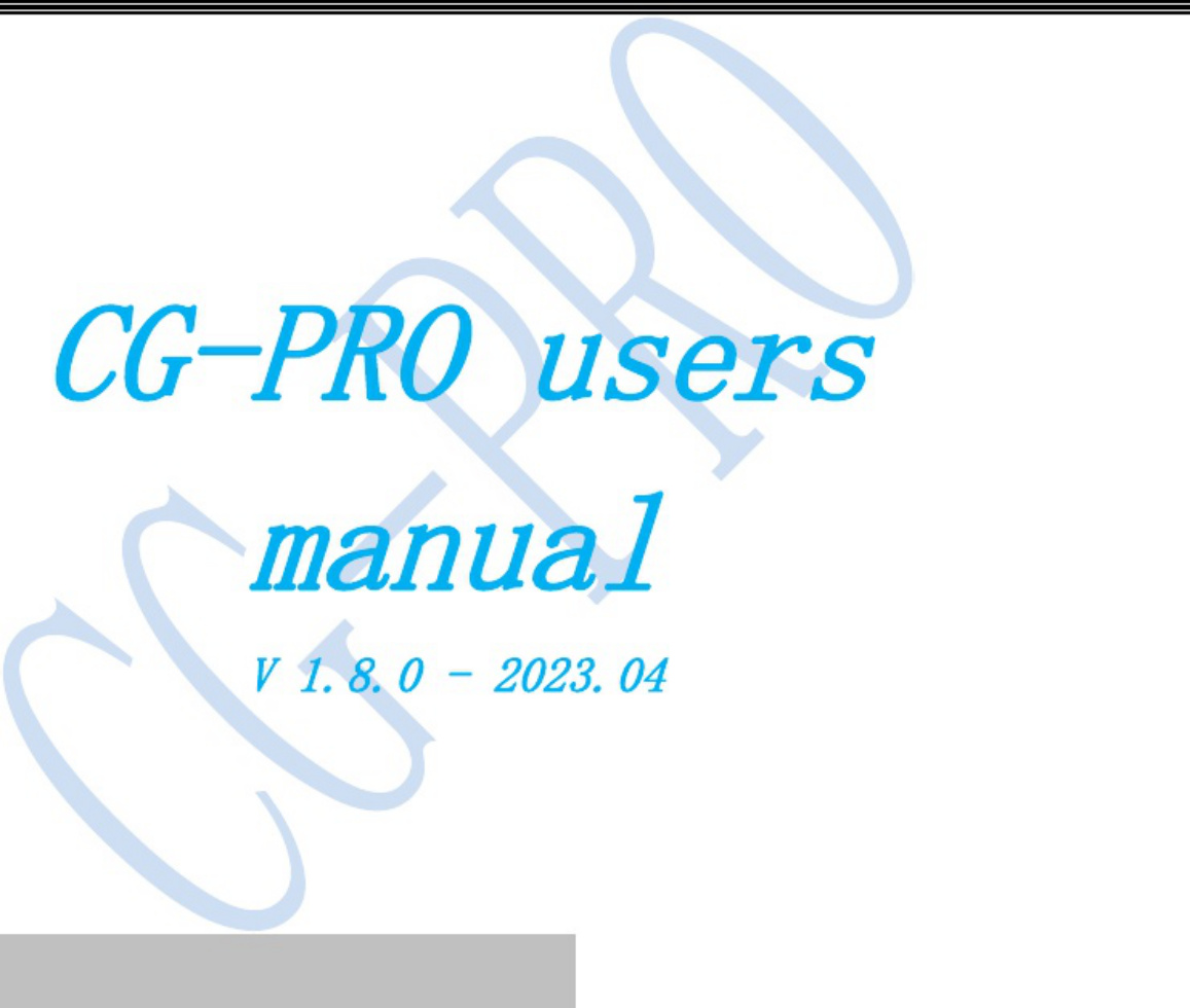 Technical Document CG Pro User Technical Manual [PDF] cover