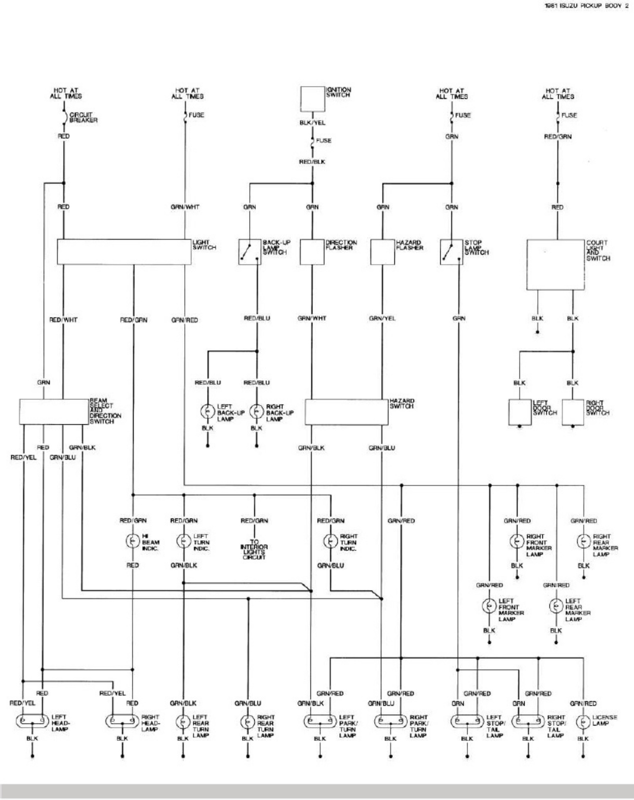 Sample 6 of Technical Document Chevrolet Luv Wiring Diagrams 1988- Complete Electrical Wiring Schematic & System Diagram [PDF]