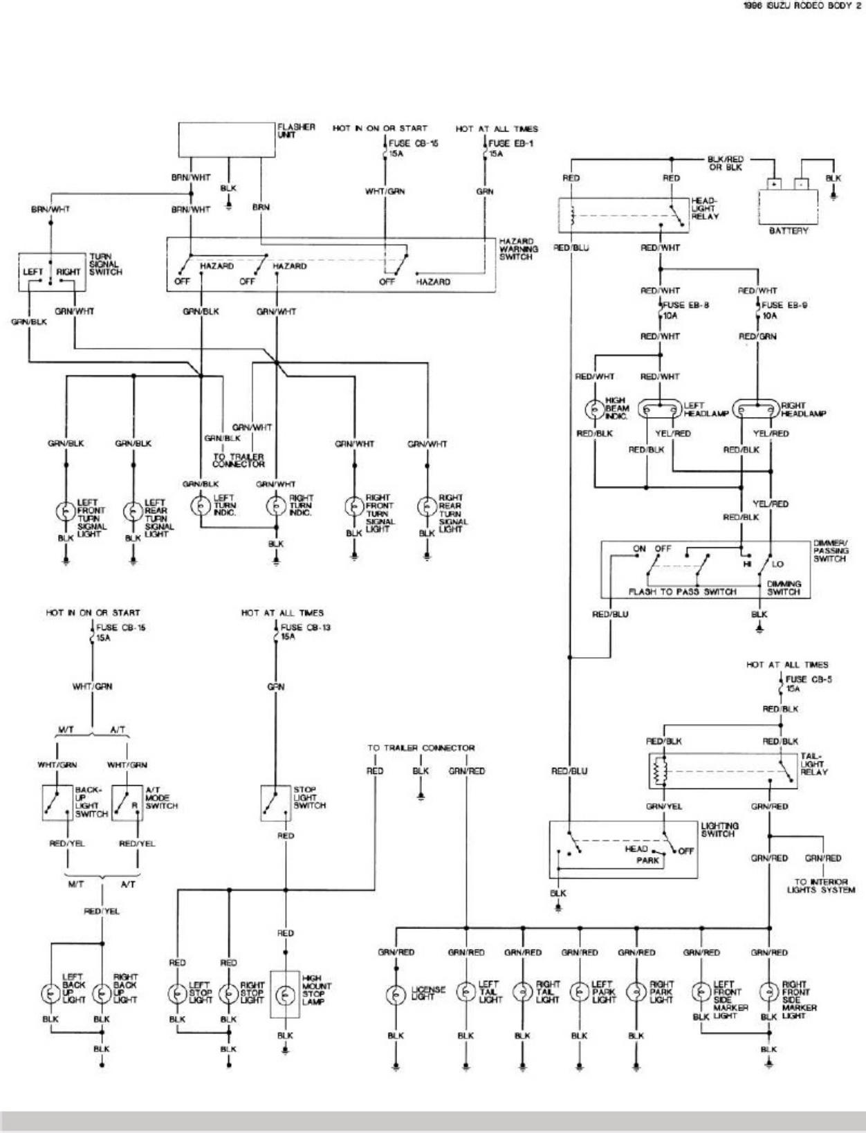 Sample 5 of Technical Document Chevy Luv Wiring Diagrams 1988-2002 Complete Electrical Wiring Schematic & System Diagram [PDF]