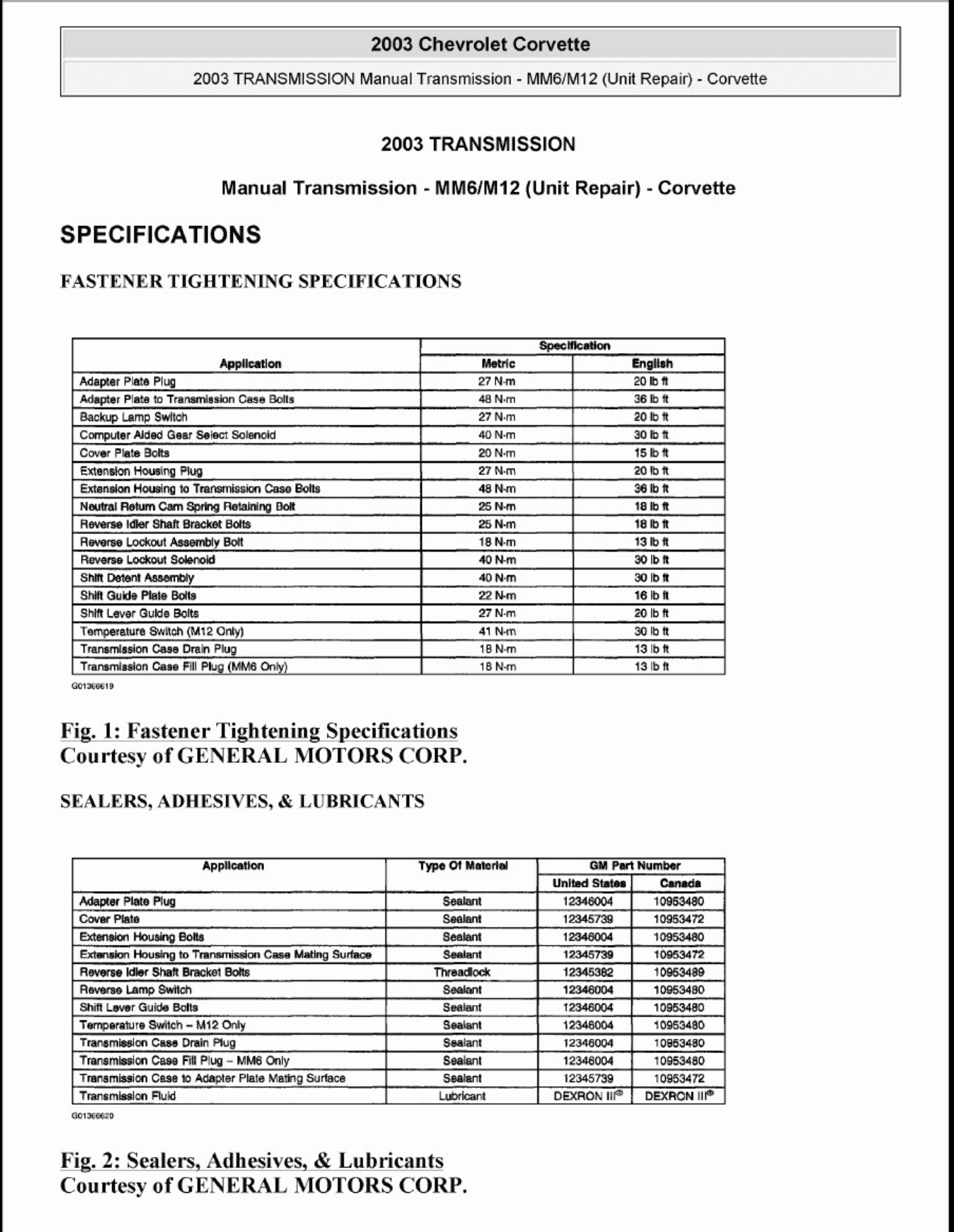 Technical Document Corvette c5 - 2003 - Marine / Vehicle Transmission Workshop Service Manual [PDF] sample cover