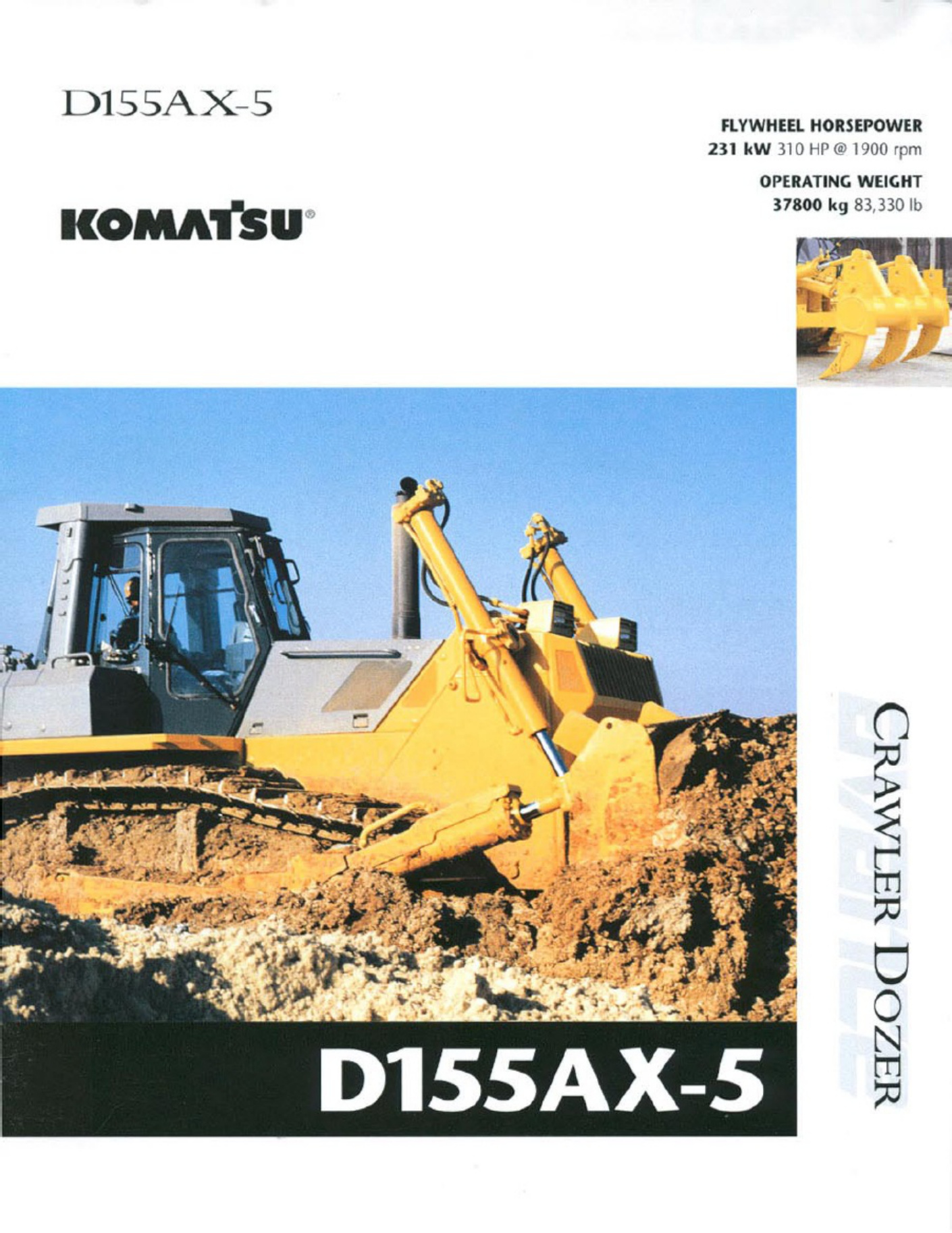 Technical Document D155AX-5 Crawler Bulldozer Technical Manual [PDF] cover
