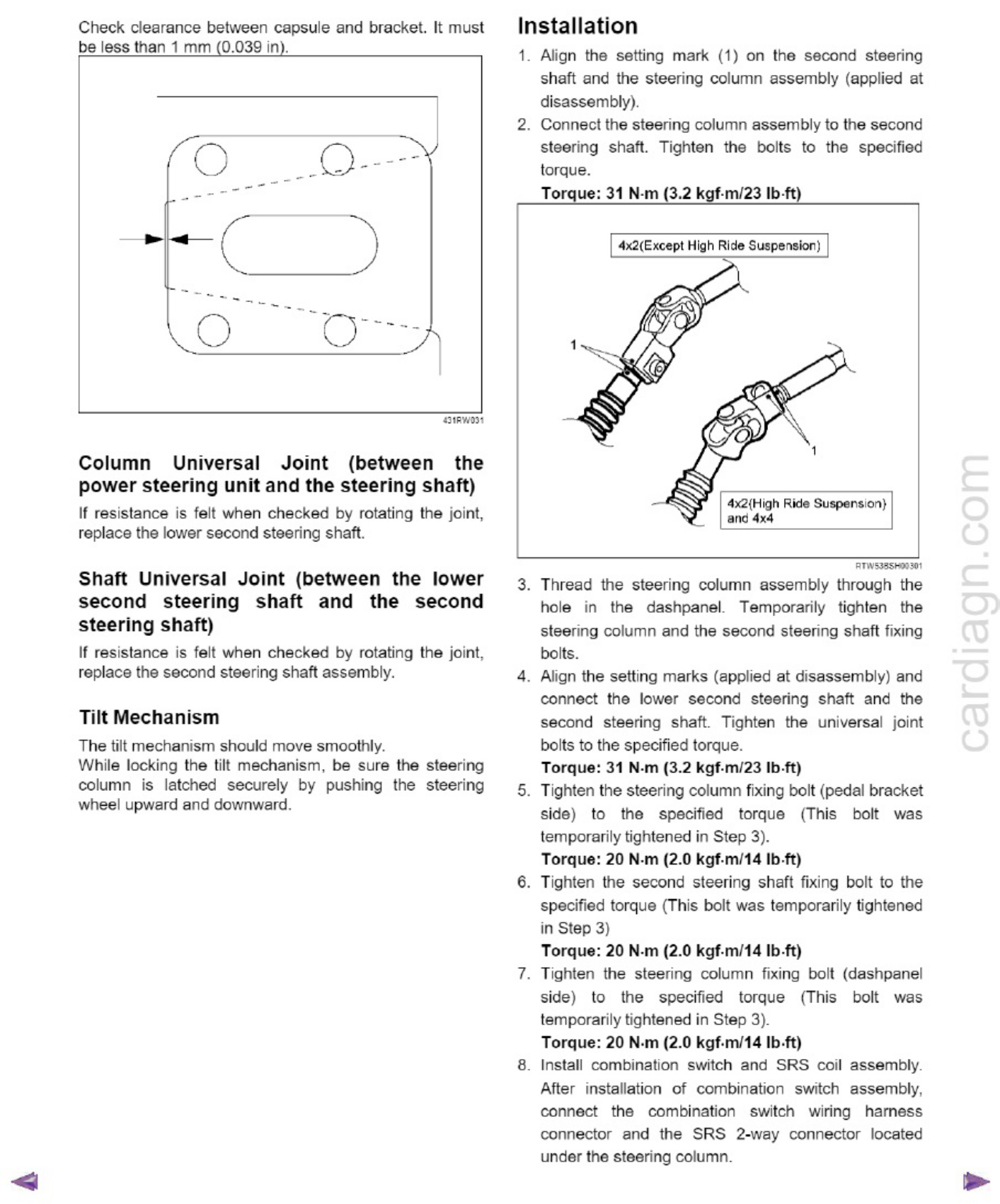 Sample 6 of Technical Document D-Max 2007 - Steering Suspension Wh Technical Manual [PDF]