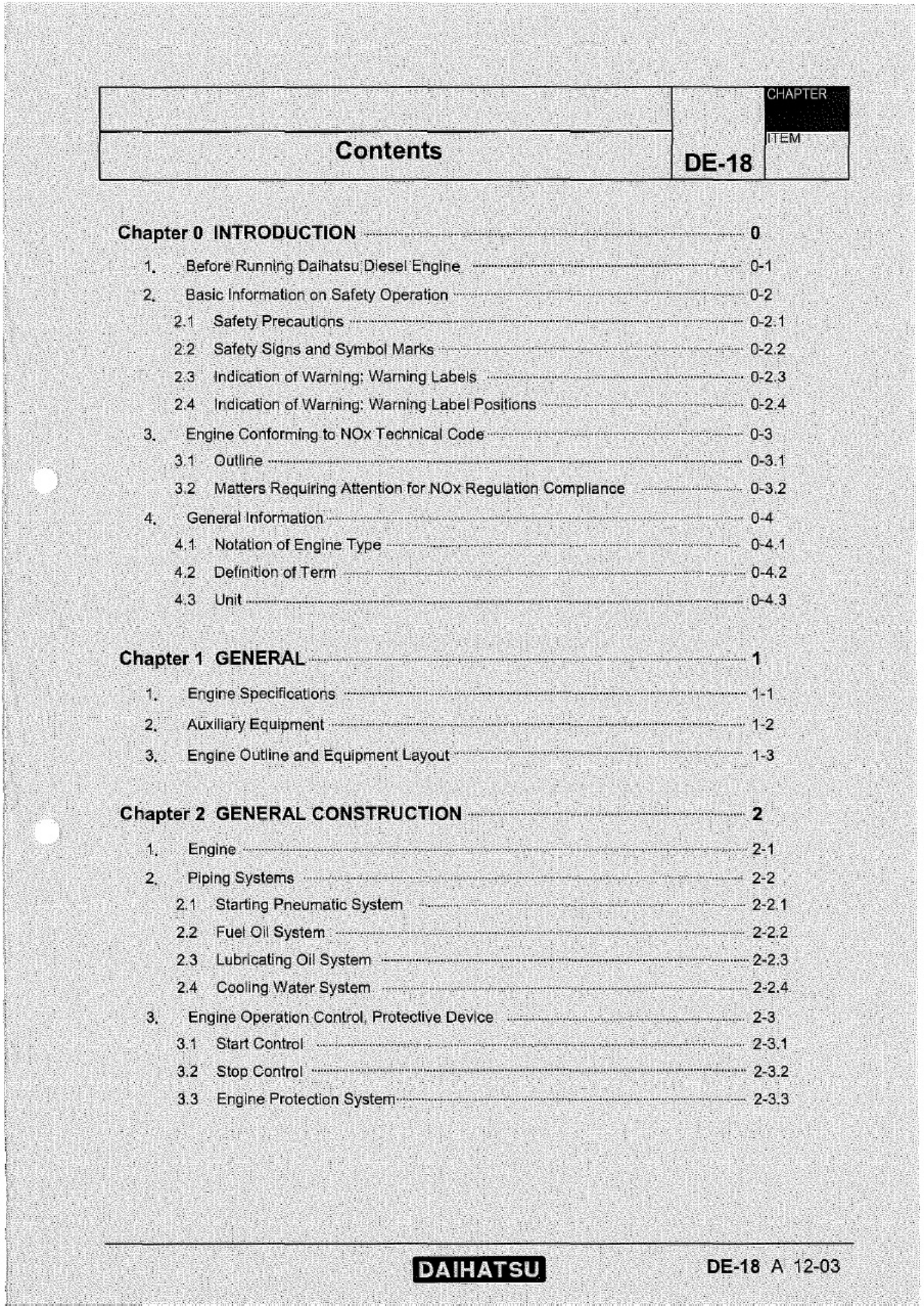 Sample 2 of Technical Document Daihatsu DE-18 Diesel Engine Technical Manual [PDF]