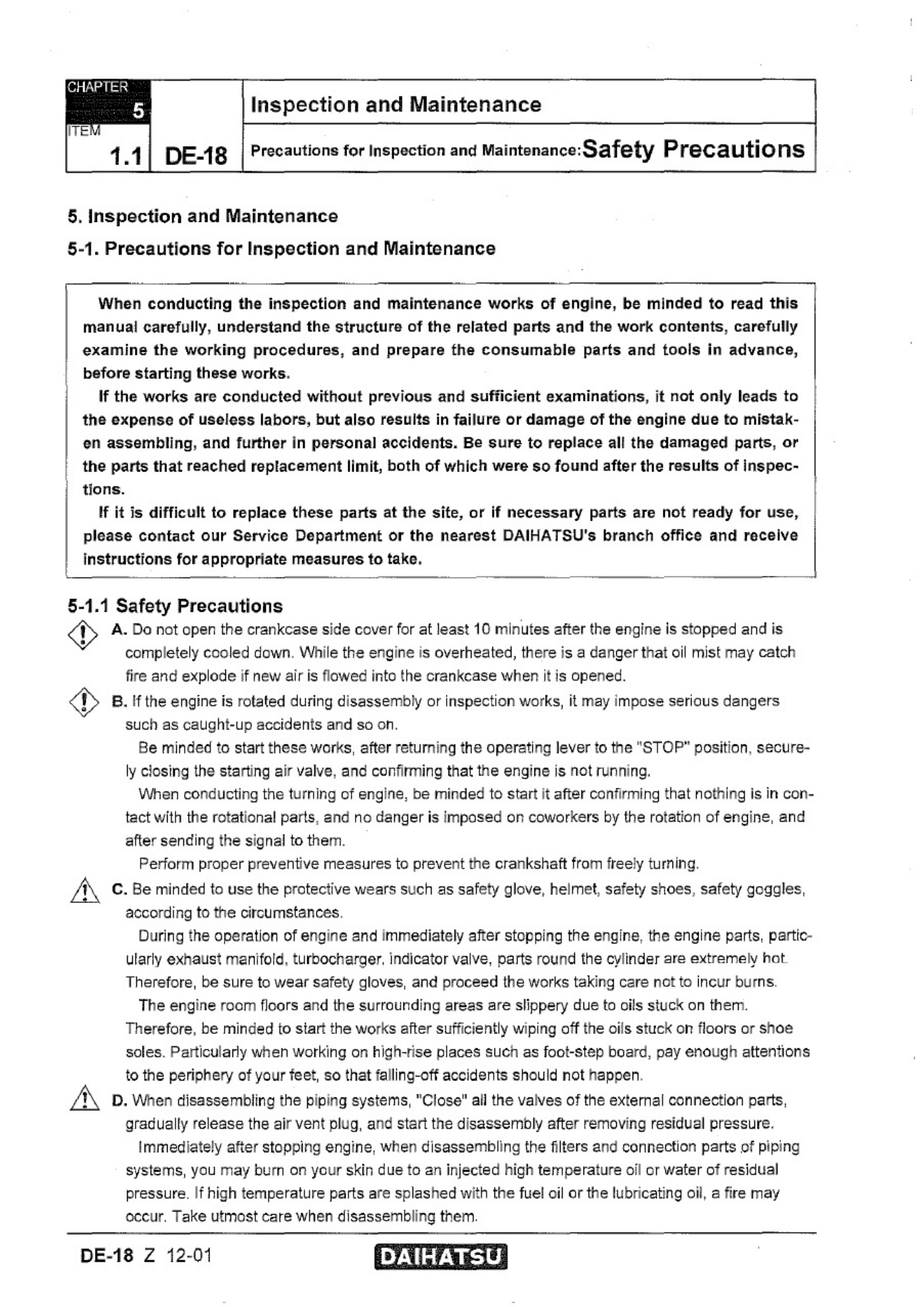 Sample 5 of Technical Document Daihatsu DE-18 Diesel Engine Technical Manual [PDF]