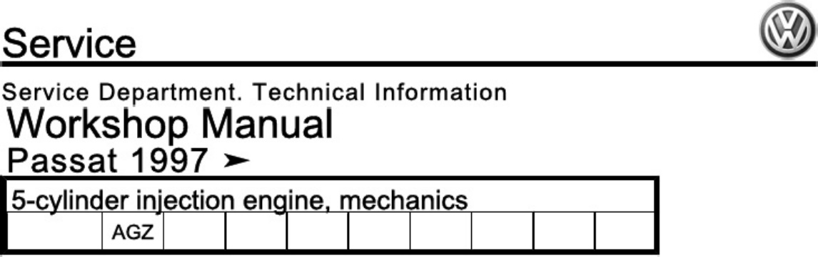 Technical Document Engine Agz Workshop Service Manual [PDF] cover