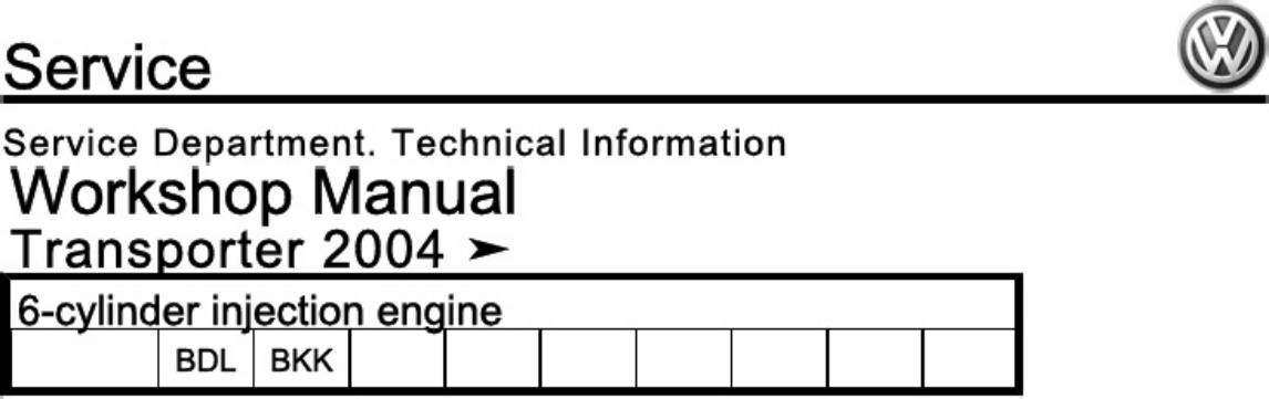 Technical Document Engine BDL BKK Workshop Service Manual [PDF] sample cover