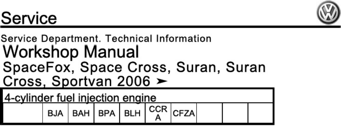 Technical Document Engine Bja Bah Bpa BLH Ccra Cfza Workshop Service Manual [PDF] cover