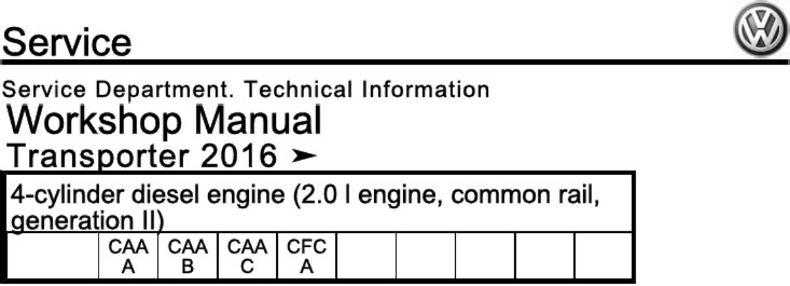 Technical Document Engine Caaa Caab Caac Cfca Workshop Service Manual [PDF] cover