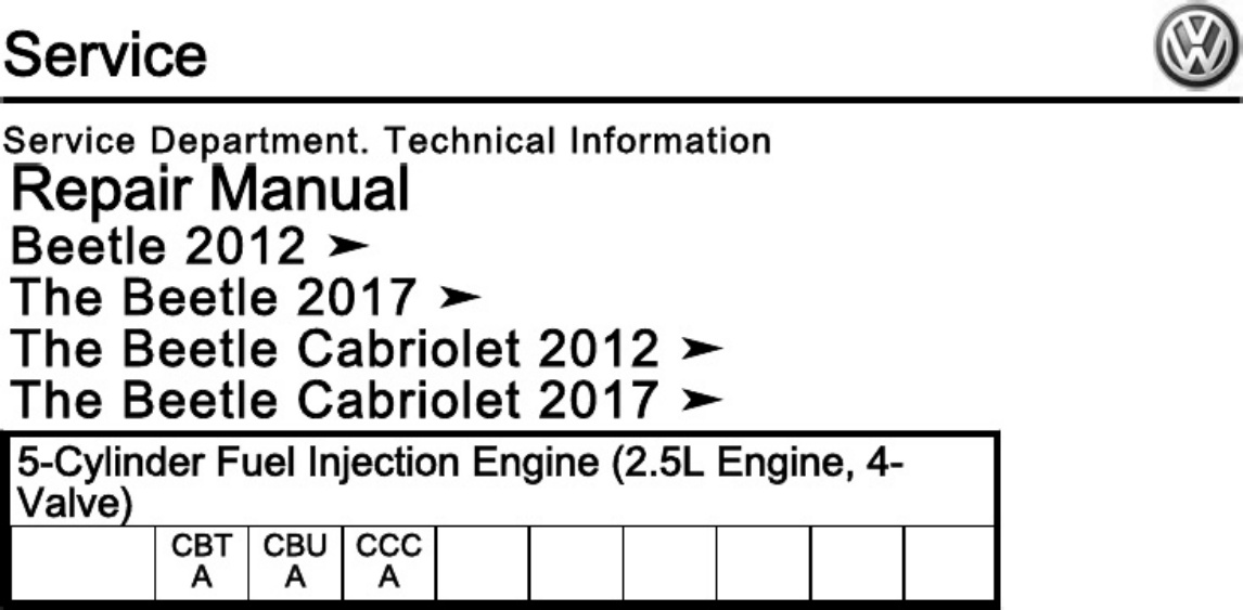Technical Document Engine Cbta Cbua Ccca Workshop Service Manual [PDF] cover