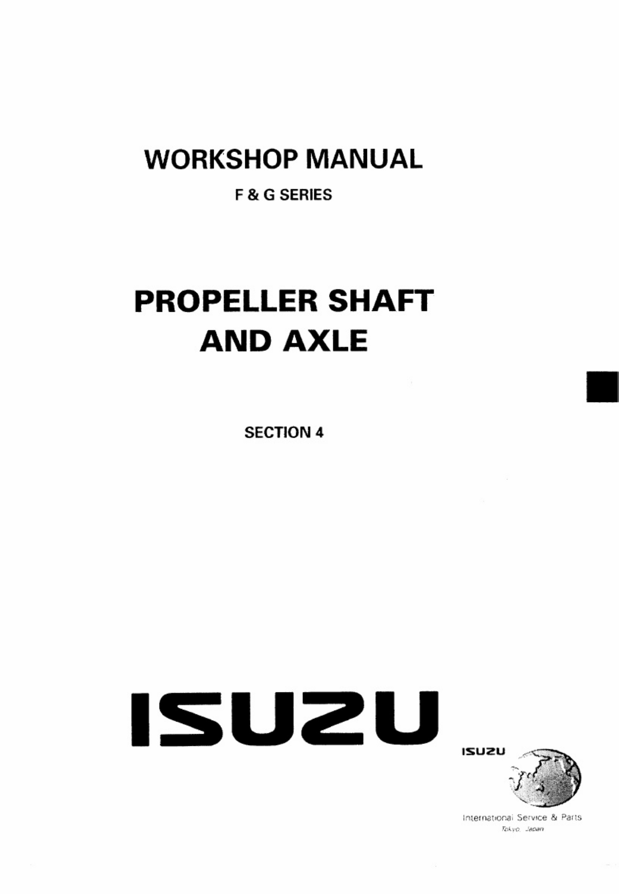 Technical Document F G-Series Workshop Service Manual [PDF] cover