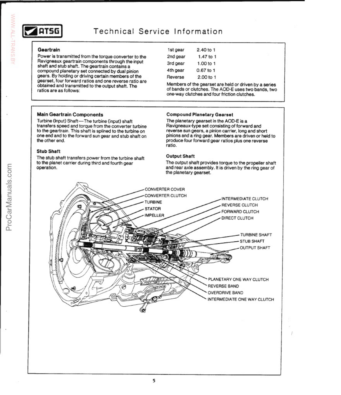 Sample 2 of Technical Document Ford AOD E Transmission Workshop Service Manual [PDF]