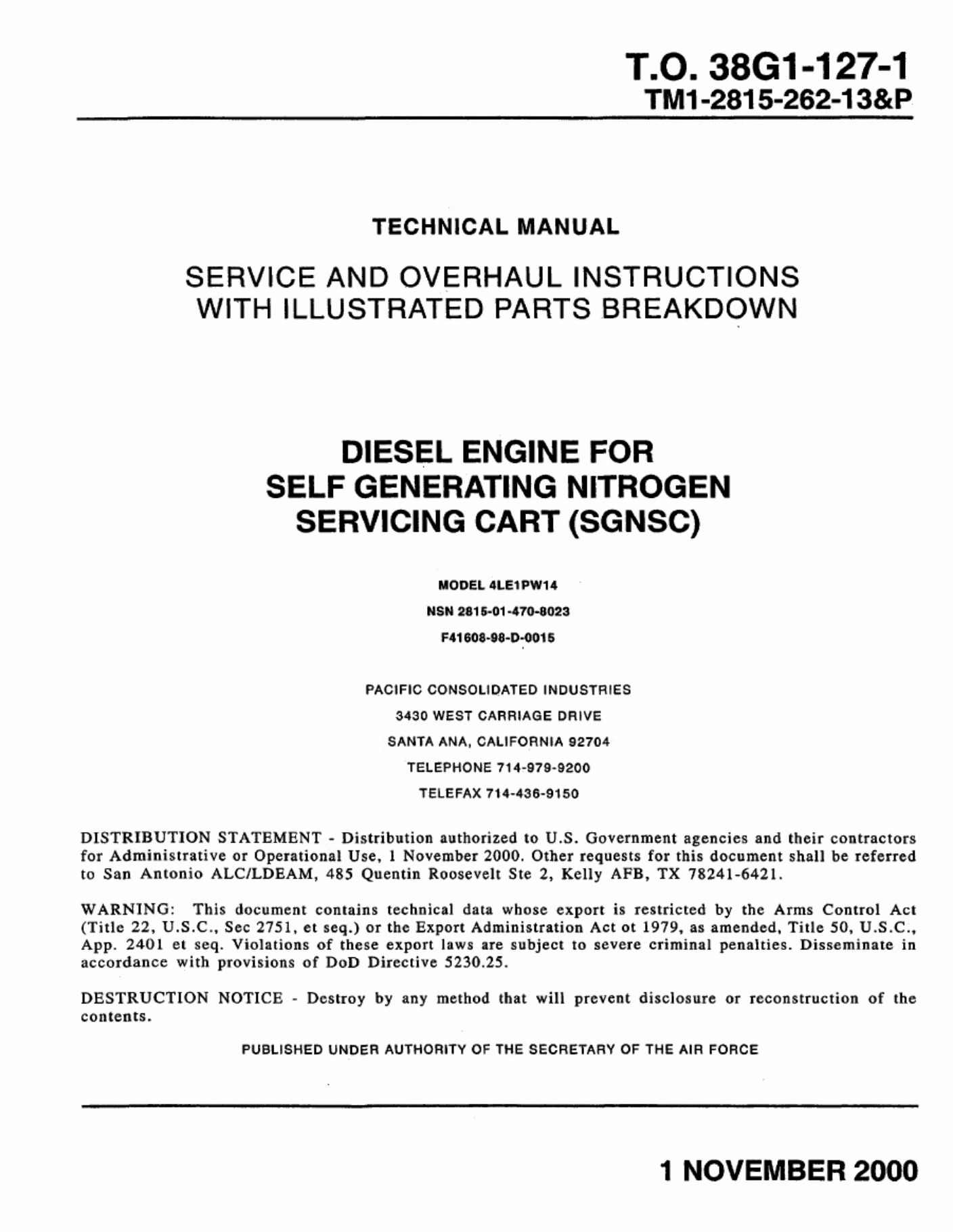 Technical Document Gang Engine 13 P Technical Manual [PDF] cover
