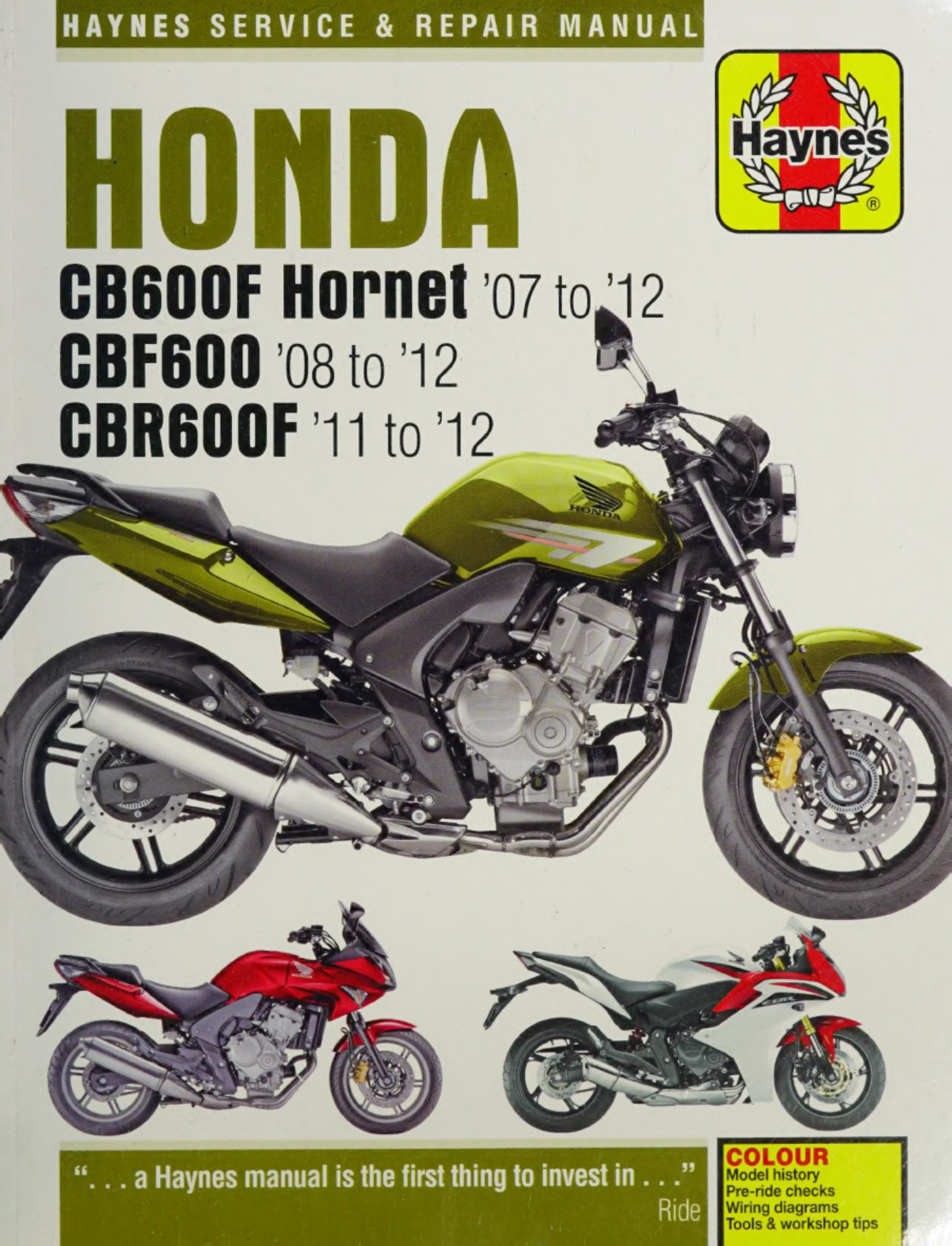 Technical Document Honda CB600F Workshop Service Manual [PDF] cover