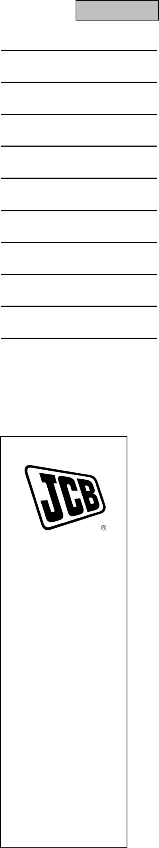 Technical Document JCB 8080 Midi Excavator Workshop Service Manual [PDF] cover