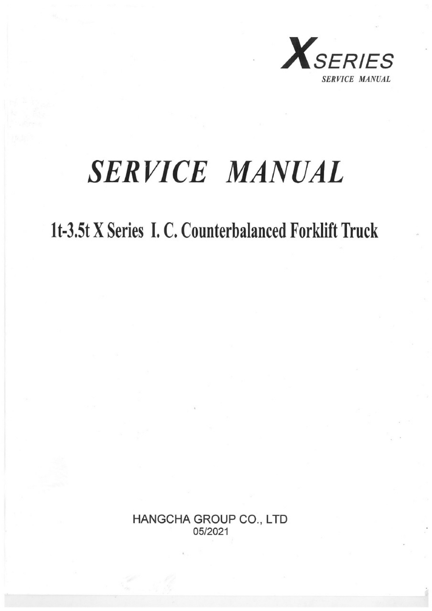 Hangcha CPCD 70 Service Manual [PDF] cover