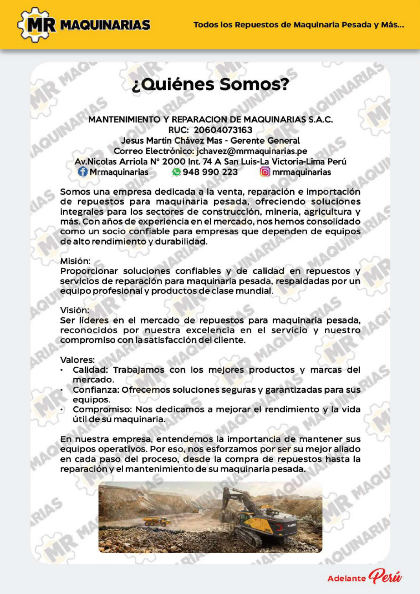 Sample 2 of Technical Document MR Maquinarias Brochure Technical Manual [PDF]