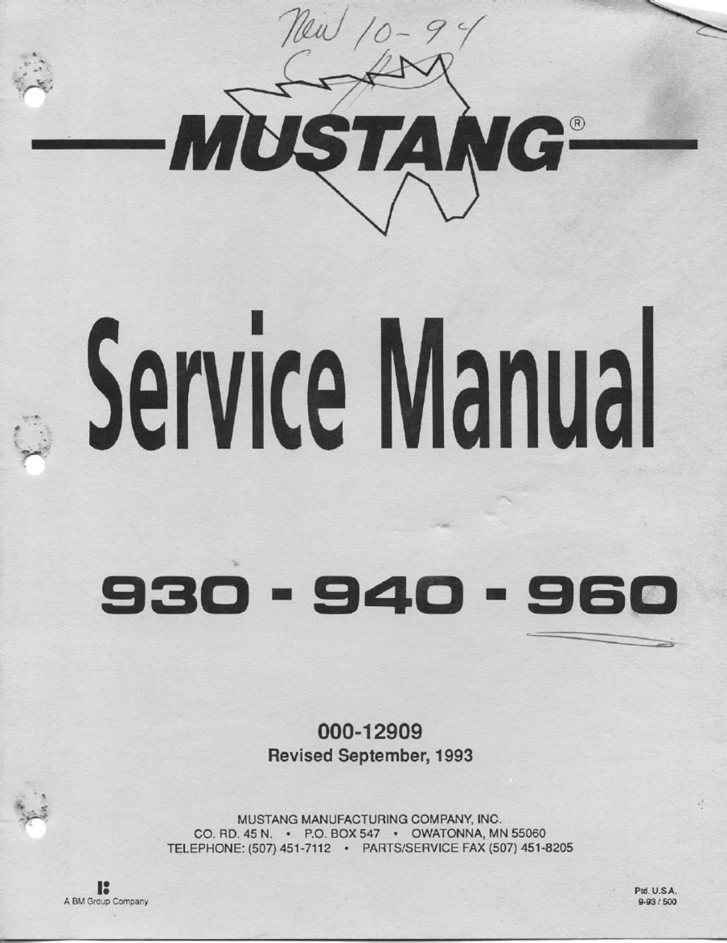 Sample 3 of Technical Document Mustang Skid Steer Workshop Service Manual [PDF]