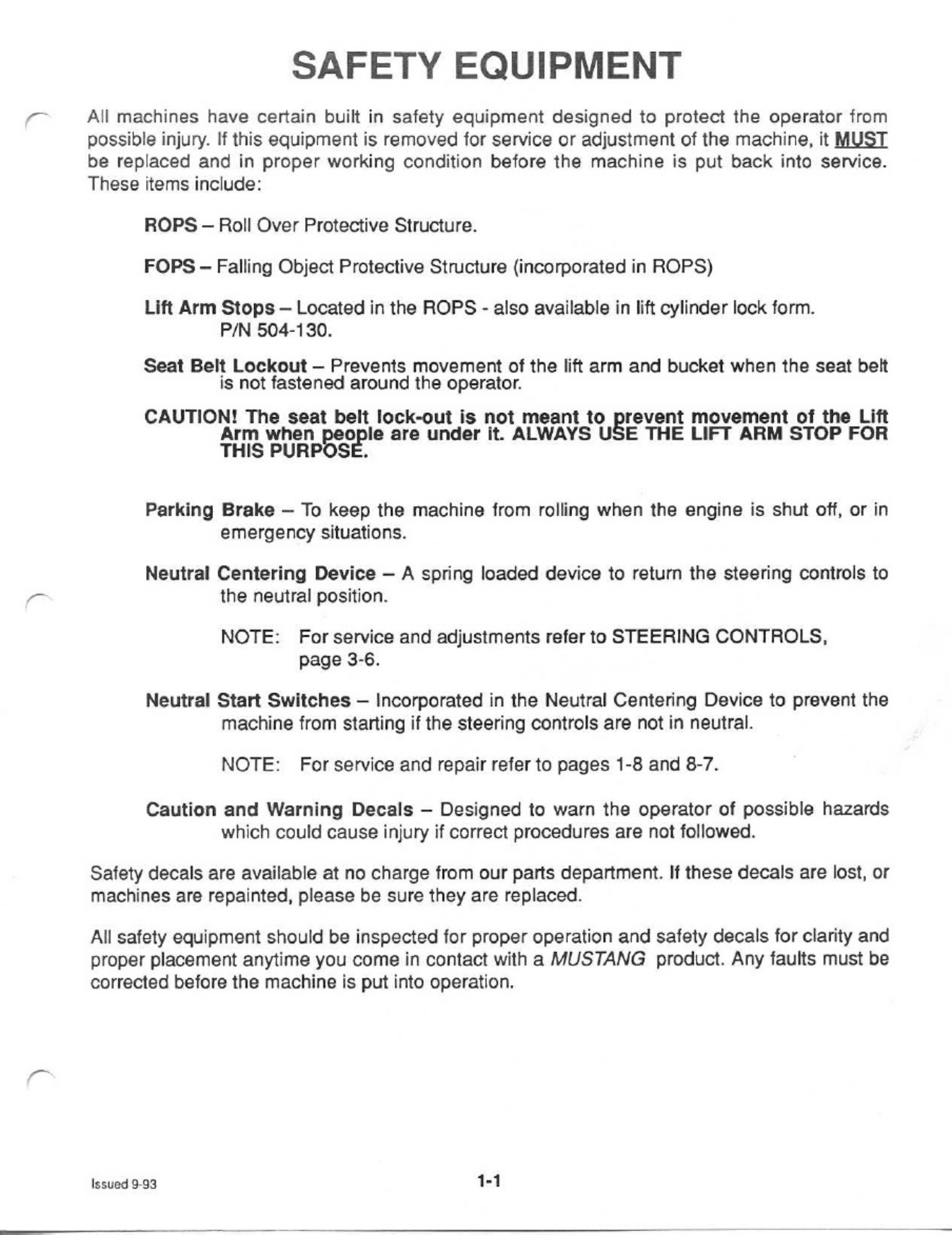 Sample 5 of Technical Document Mustang Skid Steer Workshop Service Manual [PDF]