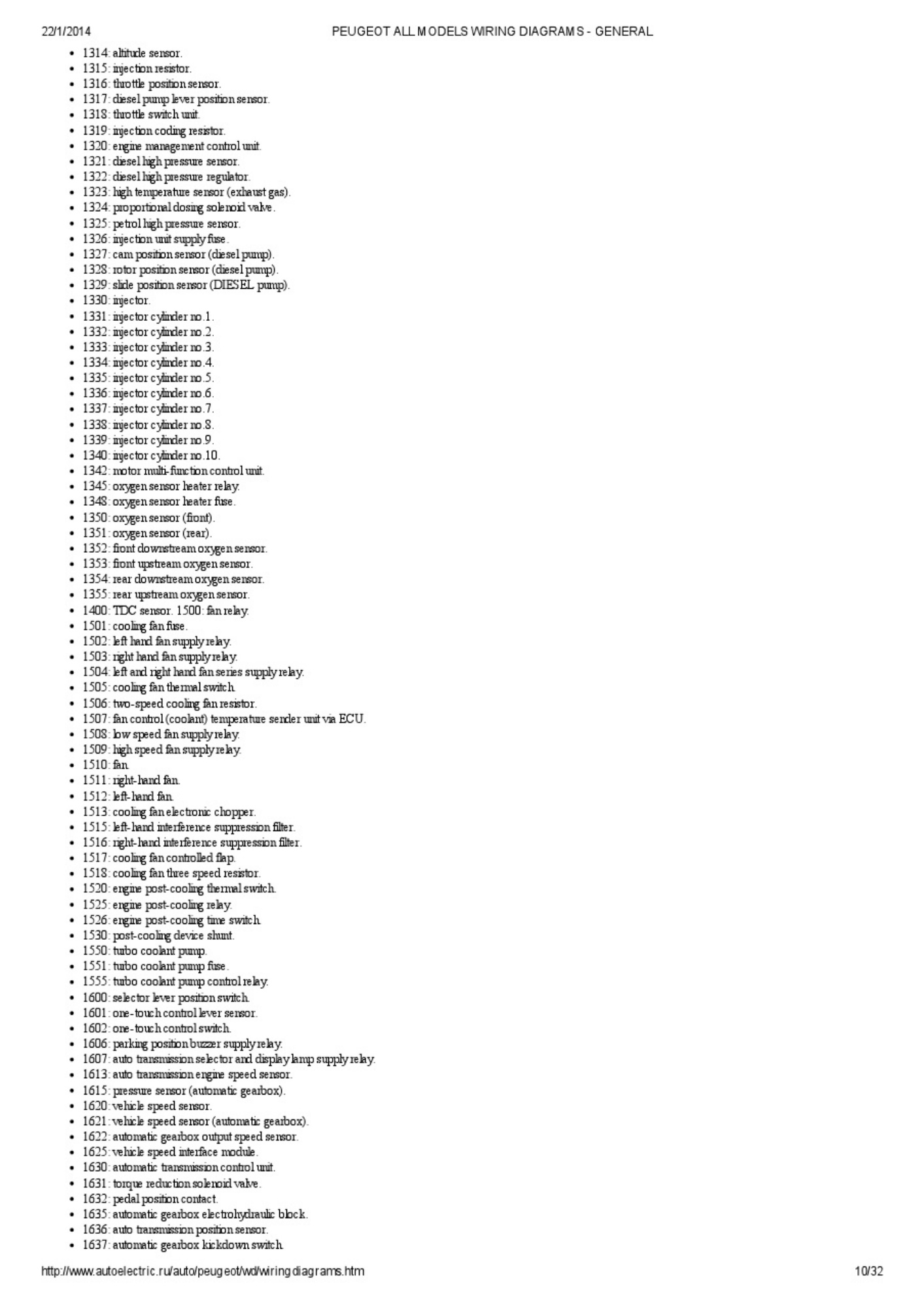 Sample 6 of Technical Document Peugeot Wiring Diagrams Overview_21 Complete Electrical Wiring Schematic & System Diagram [PDF]