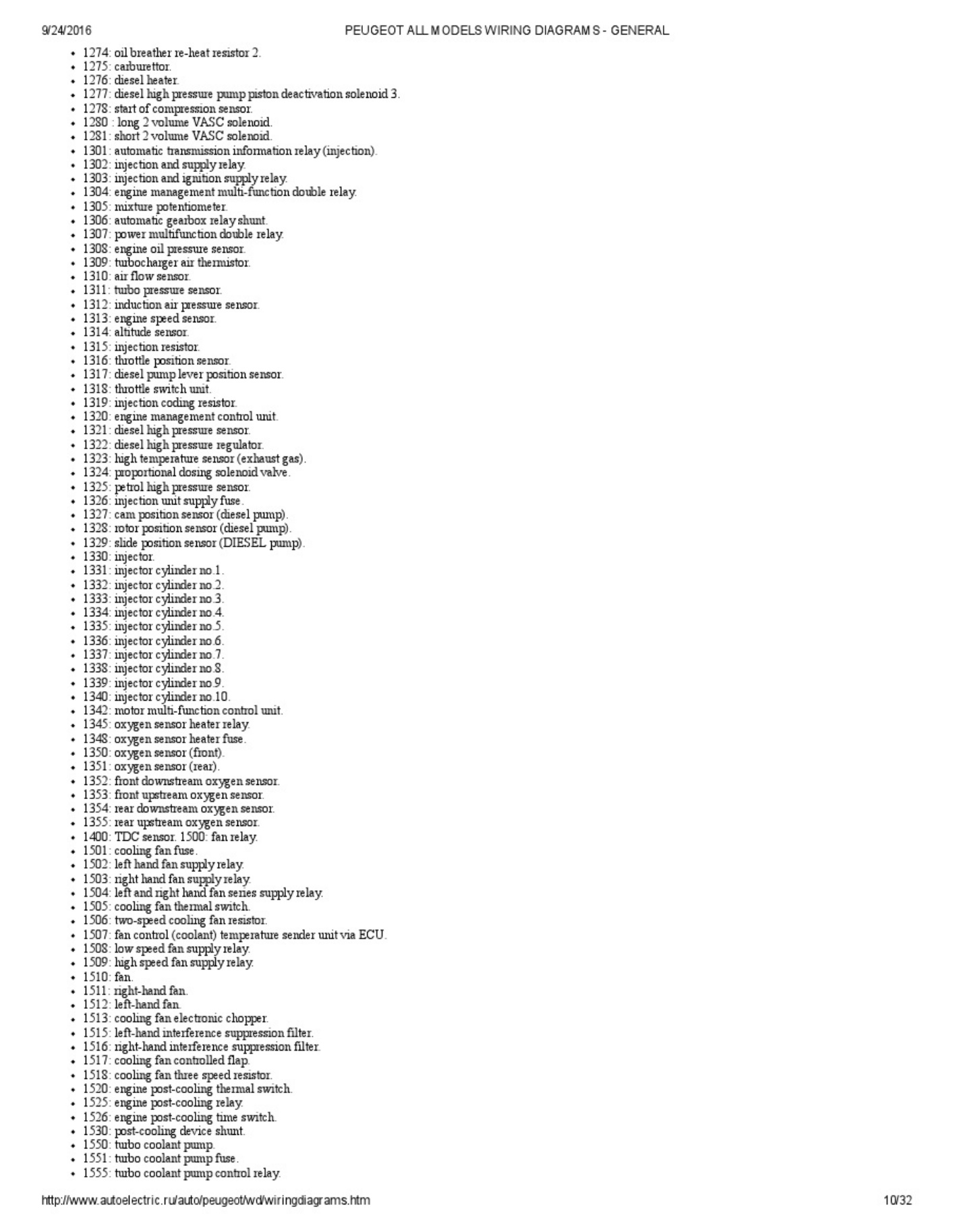 Sample 6 of Technical Document Peugeot Wiring Diagrams Overview Complete Electrical Wiring Schematic & System Diagram [PDF]