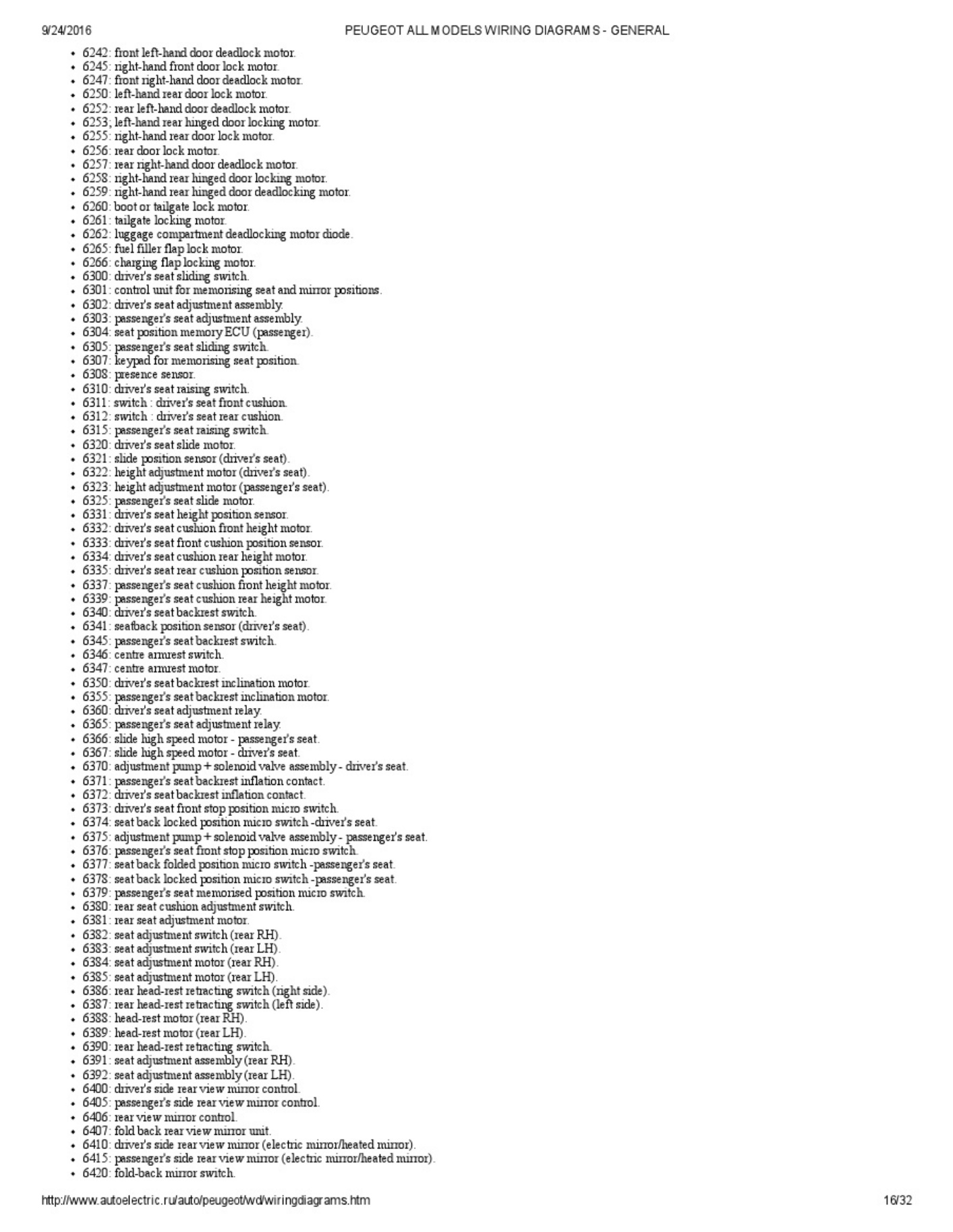 Sample 7 of Technical Document Peugeot Wiring Diagrams Overview Complete Electrical Wiring Schematic & System Diagram [PDF]