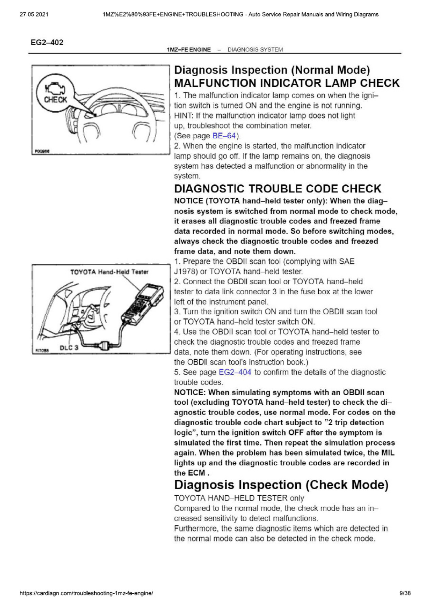 Sample 5 of Technical Document Troubleshooting - 1mz-Fe Engine Technical Manual [PDF]