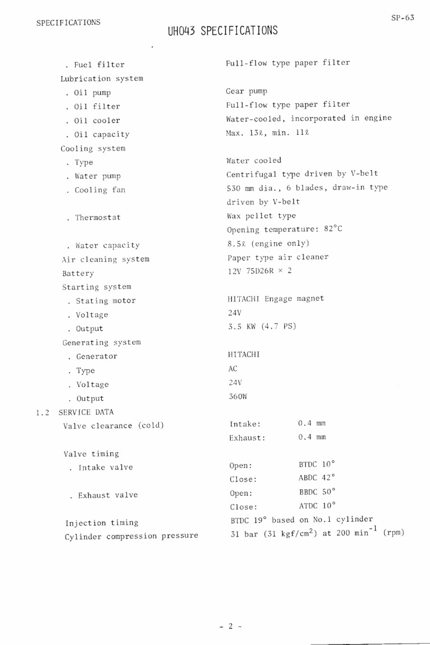 Sample 2 of Technical Document UH043 Workshop Service Manual [PDF]