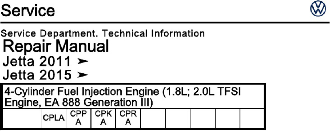 Technical Document VW Engine Workshop Service Manual [PDF] cover