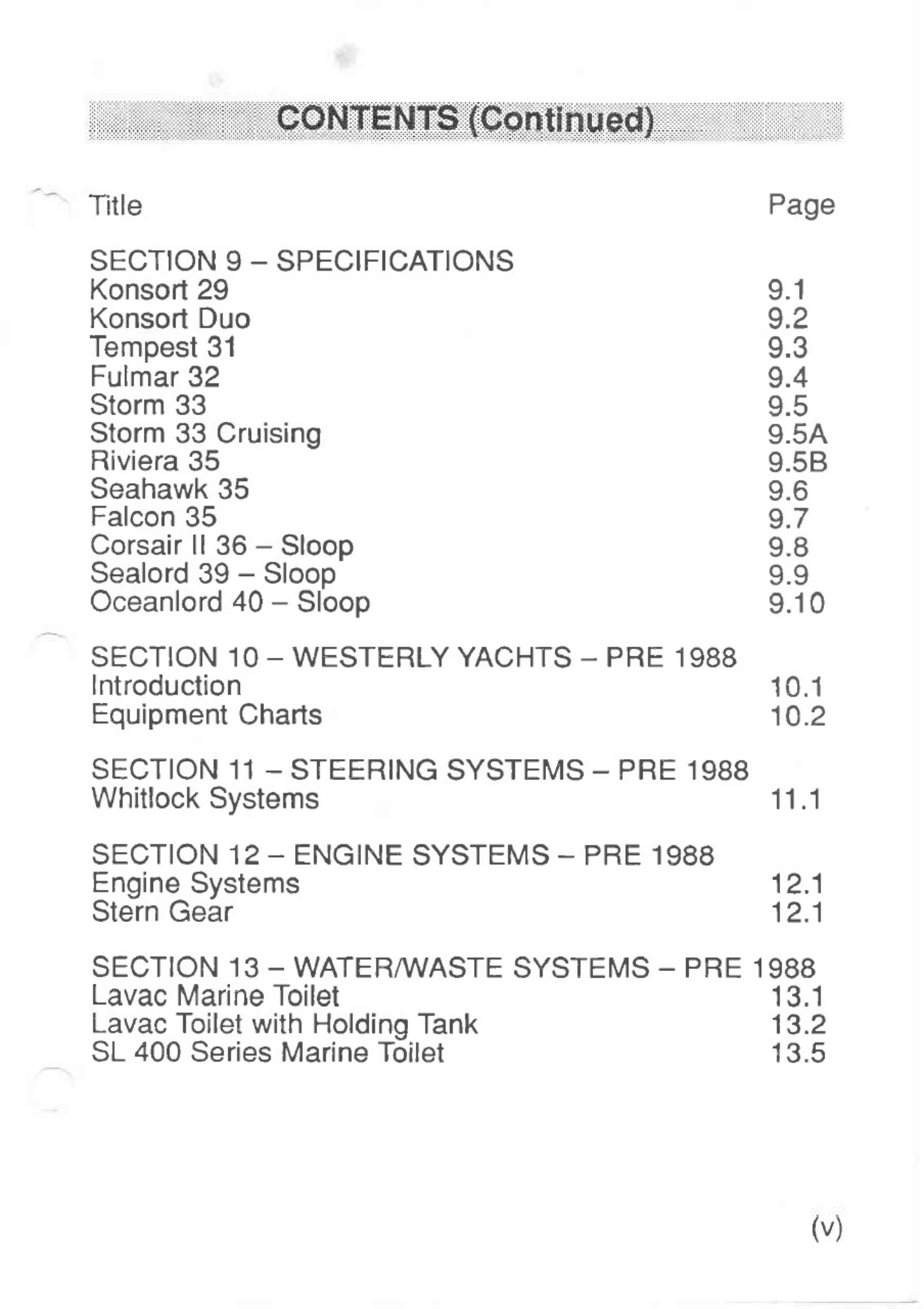 Sample 2 of Technical Document Westerly Yacht Owner s Technical Manual [PDF]